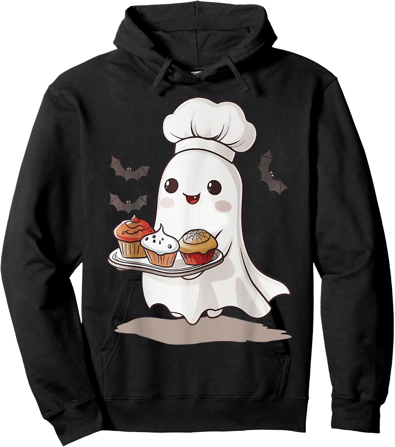 Cute Ghost Chef Baker Halloween Spooky Baking Costume Hoodie - Hoodie | Black