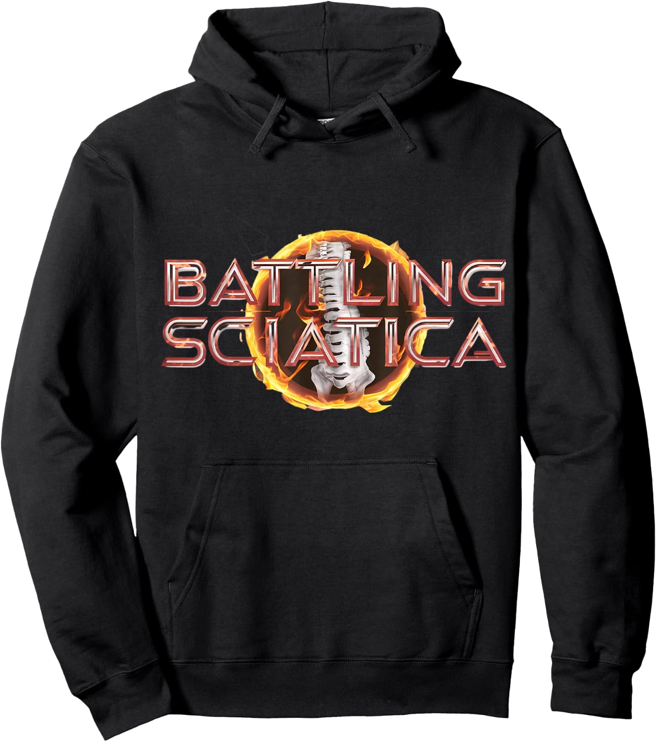 Sciatica Skeleton Backbone Nerve Humor Hoodie - Hoodie | Black