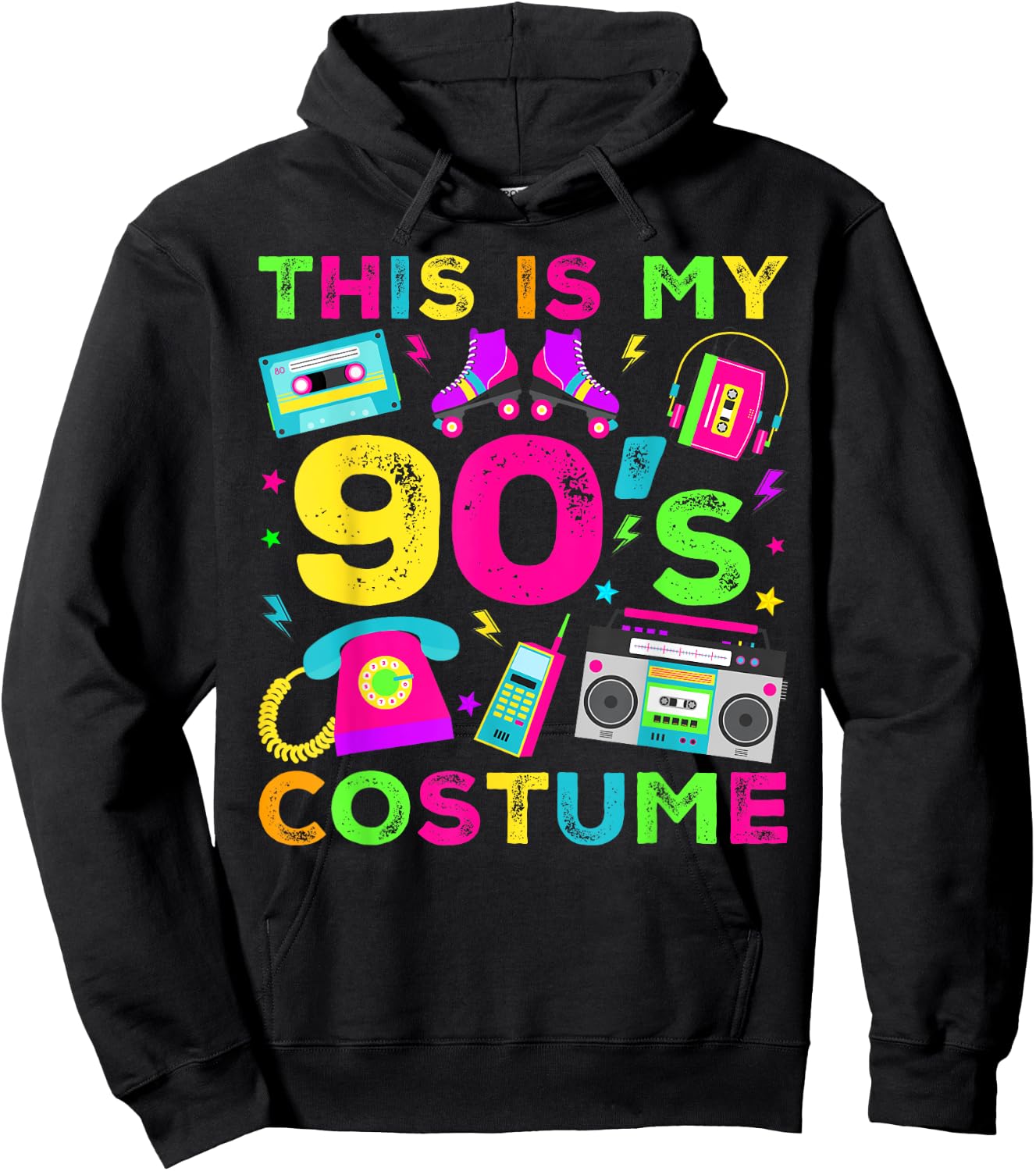 This Is My 90s Costume 90's style Nineties Retro Party Hoodie - Hoodie | Black