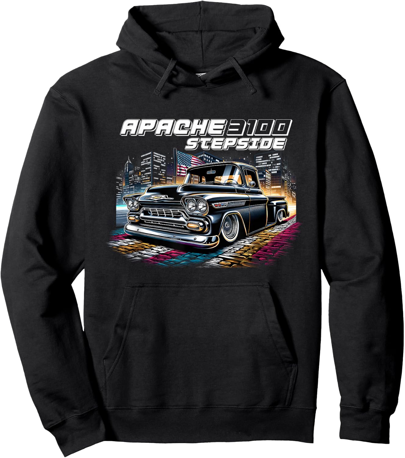 C10 Apache Stepside Classic Pickup Truck C10 Apache Truck Hoodie - Hoodie | Black