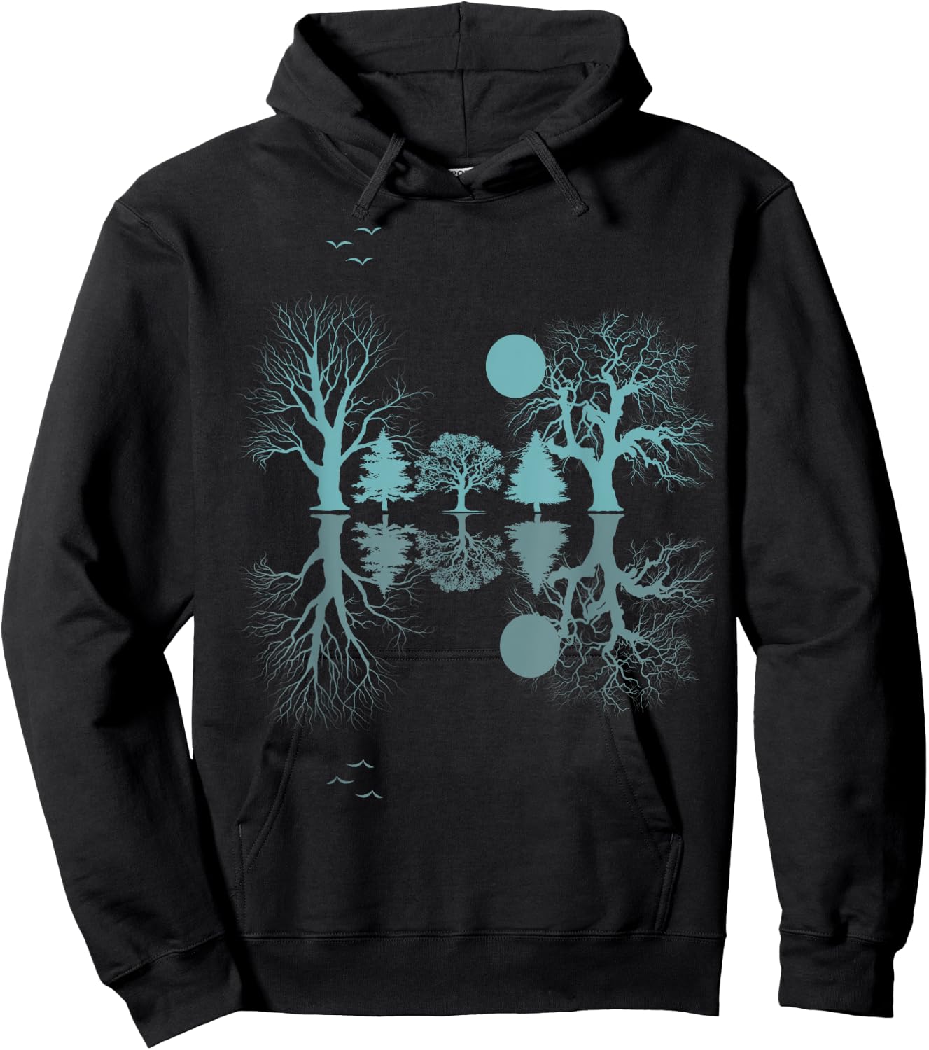 Wildlife Trees Outdoors Nature Retro Forest Vintage Graphic Hoodie - Hoodie | Black