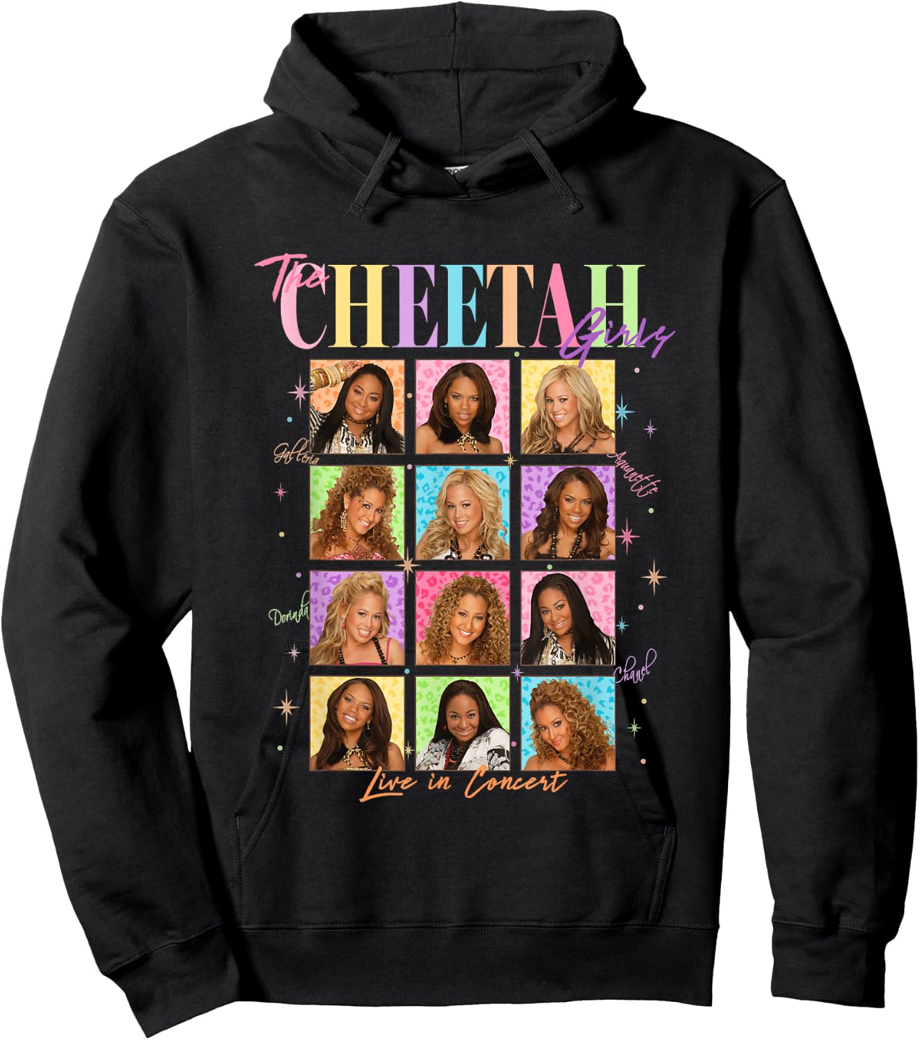 Disney The Cheetah Girls Colorful Box Ups Retro Collage Hoodie - Hoodie | Black
