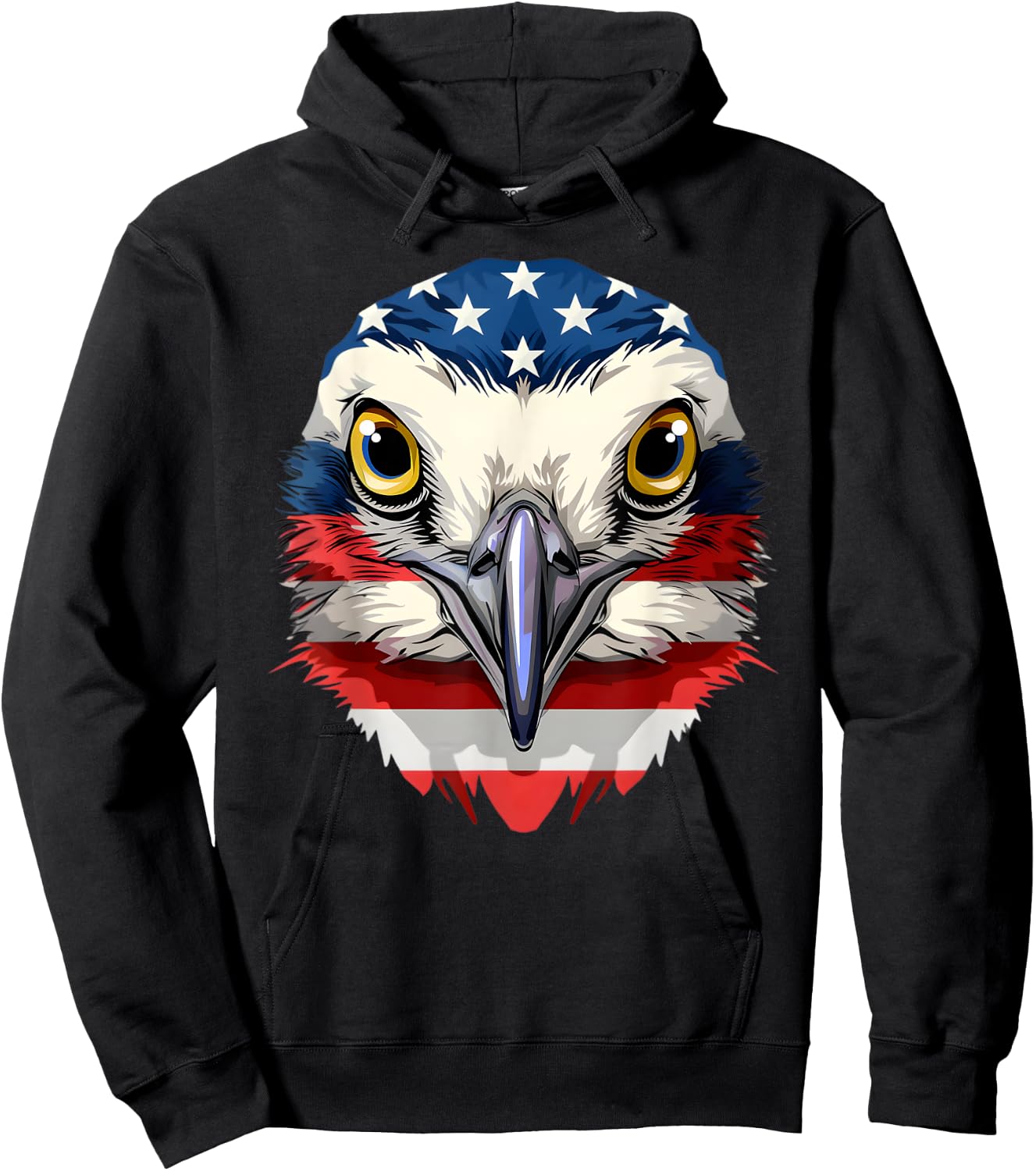 American Flag Killdeer Face Patriotic Bird Face 4th Of July Hoodie - Hoodie | Black