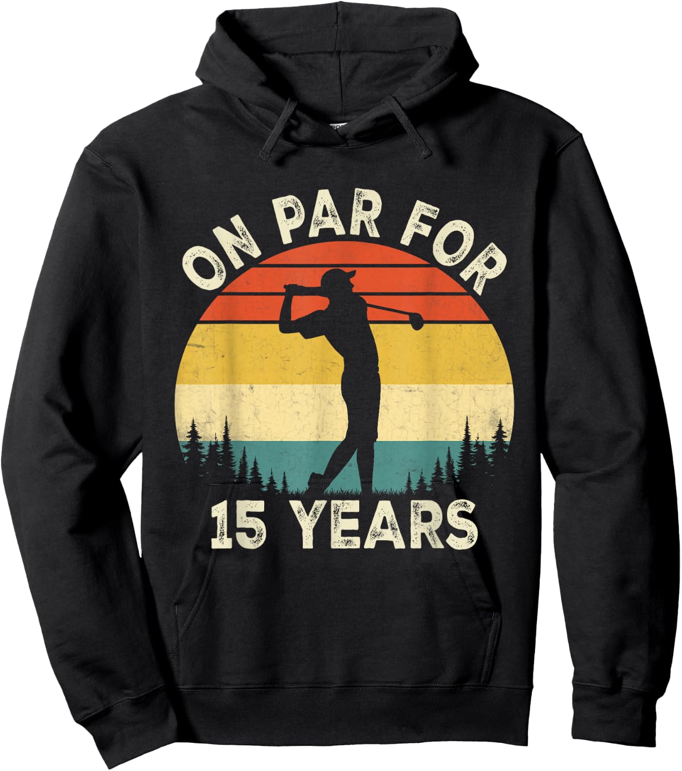 Funny 15th Birthday Golf Golfer 15 Year Old Golf Birthday Hoodie - Hoodie | Black