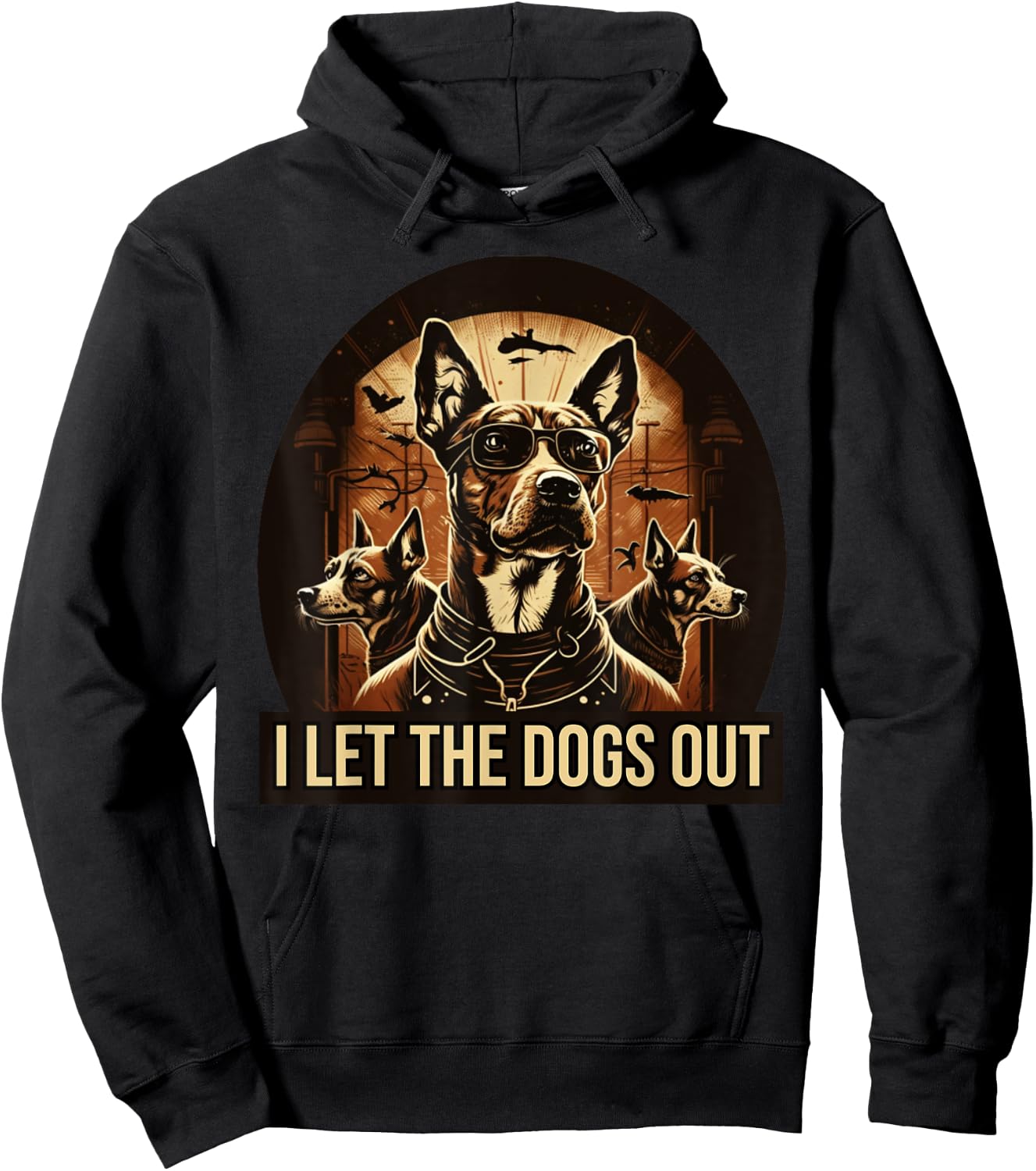 I let the dogs out funny dog lovers Hoodie - Hoodie | Black