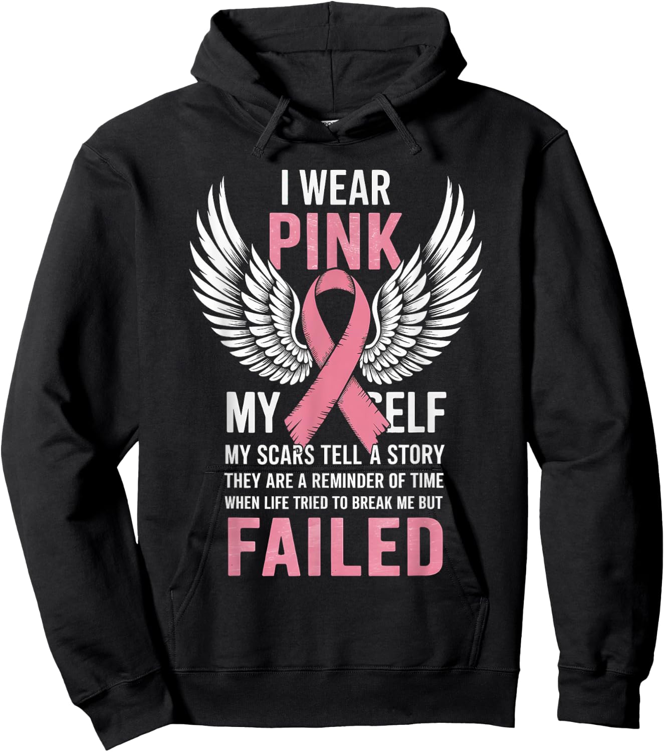 I Wear Pink For Myself T shirt My Scars Tell A Story Hoodie - Hoodie | Black