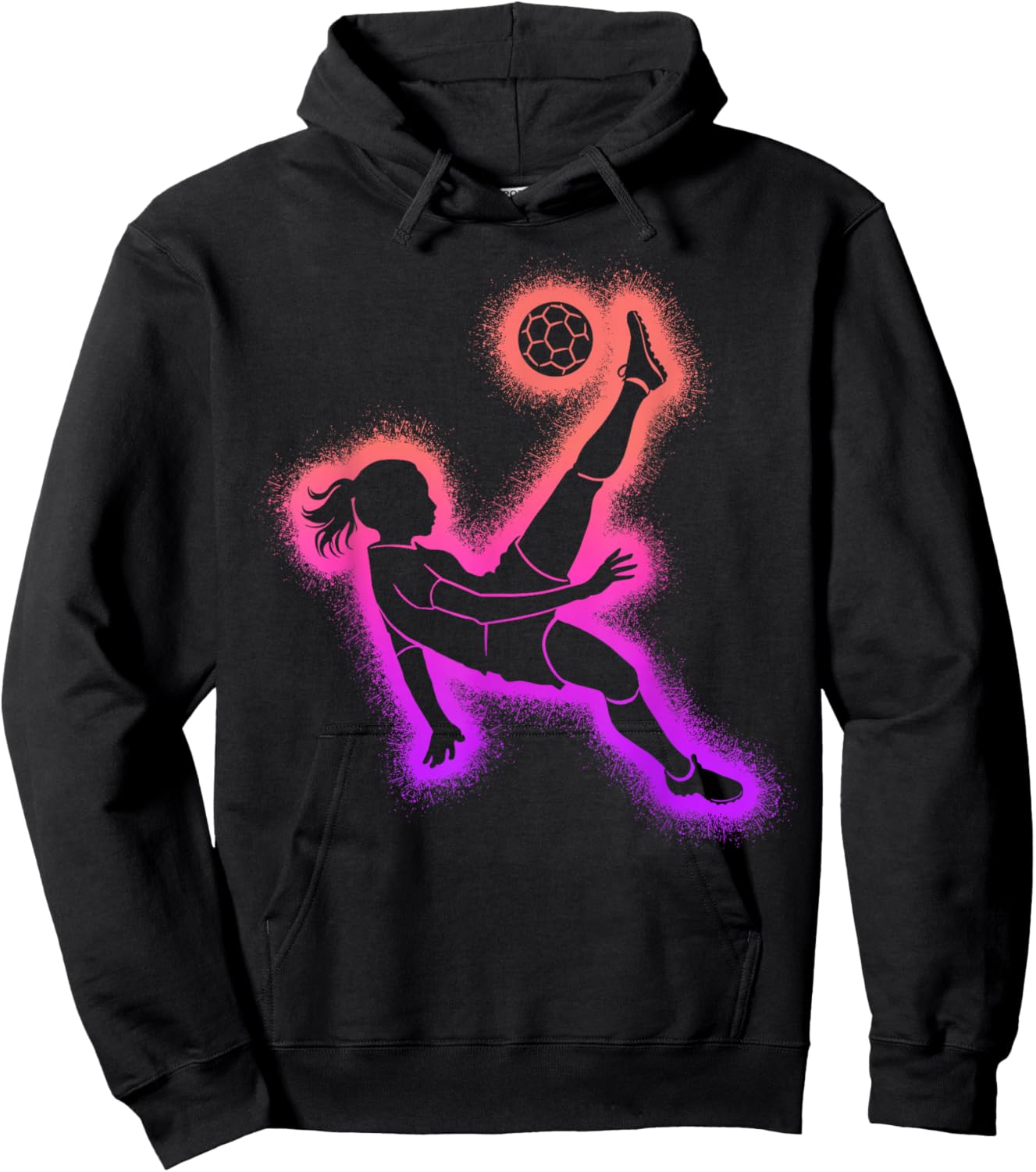 Soccer Player Girl Kids Women Soccer Girls Hoodie - Hoodie | Black