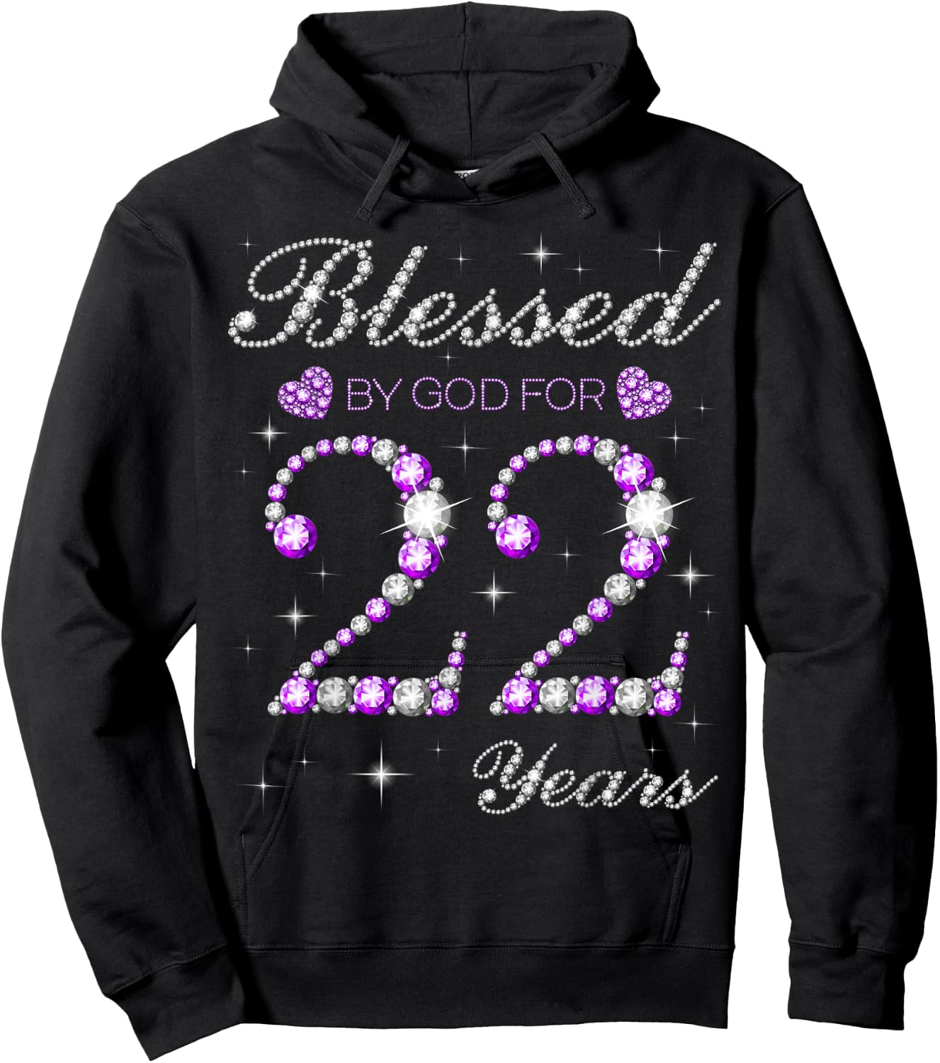 Blessed By God For 22 Years Old 22nd Birthday Party B-day Hoodie - Hoodie | Black