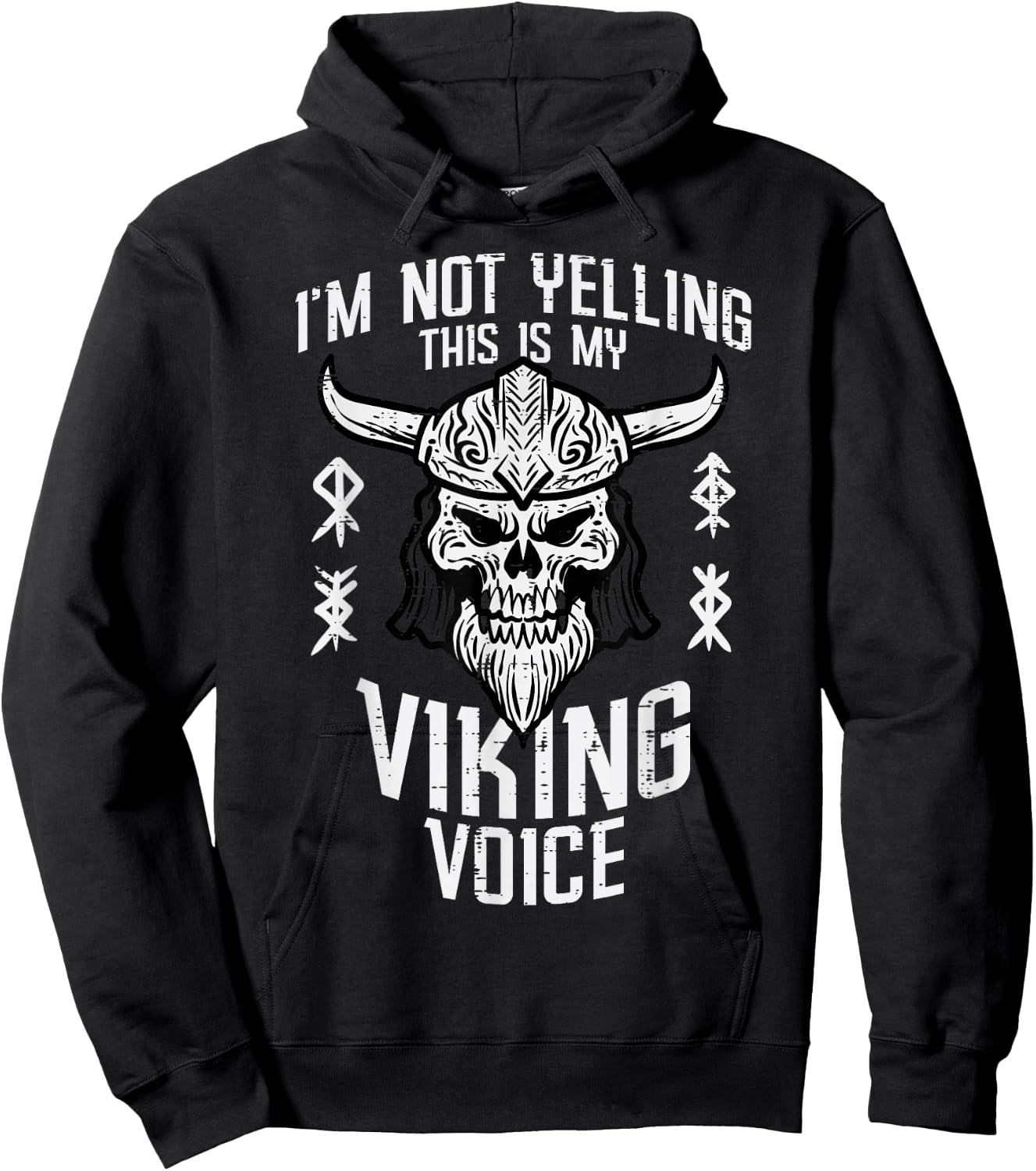 Not Yelling This Is My Viking Voice Funny Mom Dad Men Women Hoodie - Hoodie | Black