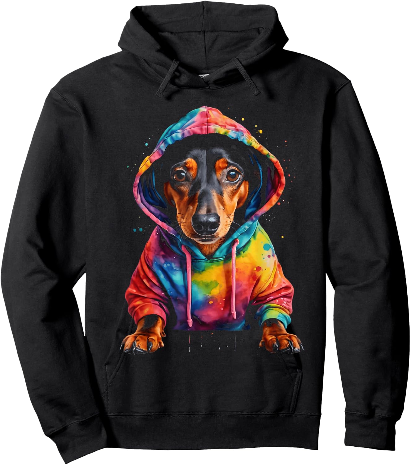 Dachshund Weenie Wiener Weiner Dog Funny Art Graphic Men Women Kids Hoodie - Hoodie | Black