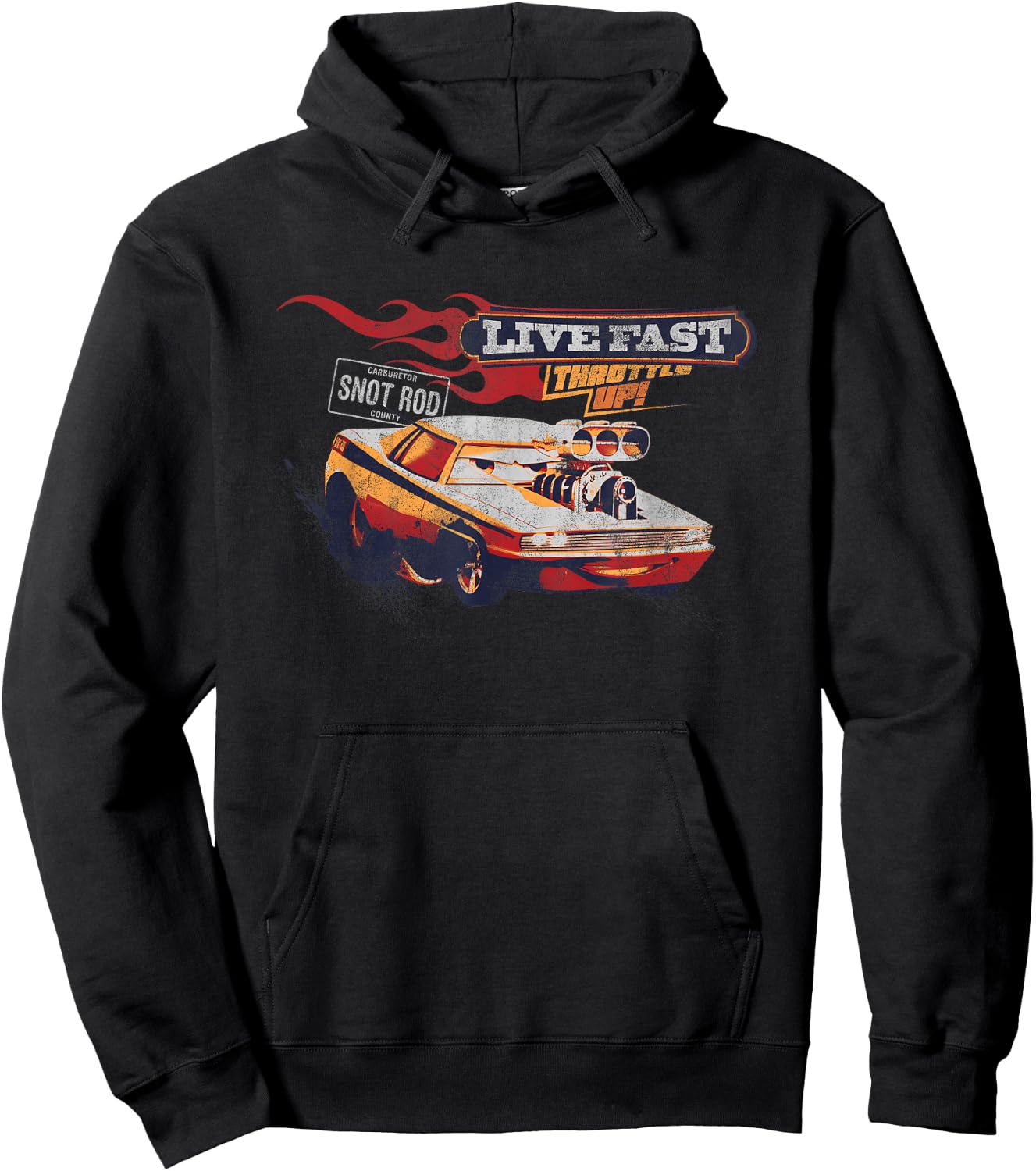 Disney and Pixar’s Cars Snot Rod Live Fast Vintage Hoodie - Hoodie | Black