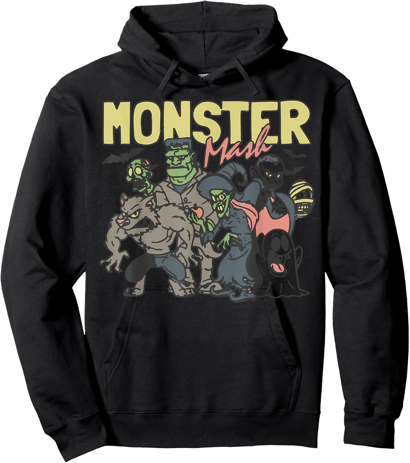 Monster Mash Vintage Ghost Halloween Hoodie - Hoodie | Black
