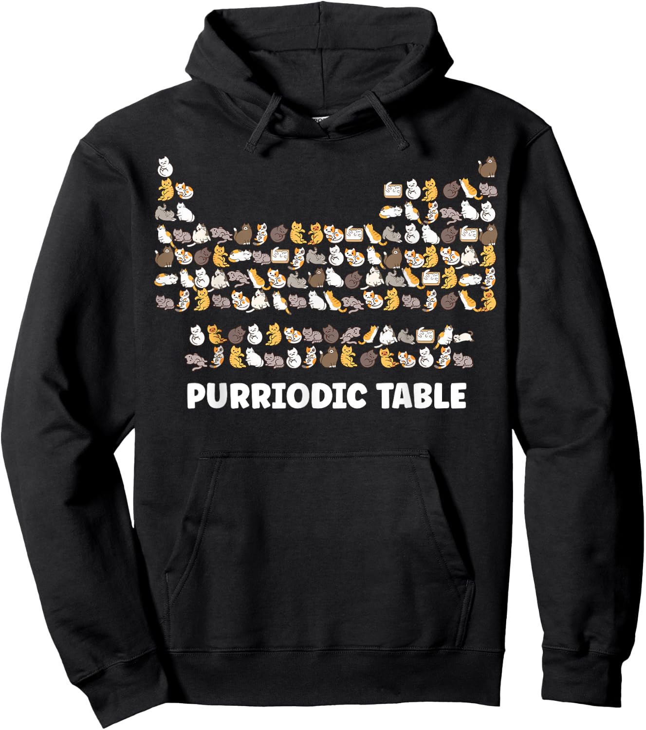 Cat Periodic Table Chemistry Science Gifts for Cat Dad Mom Women Kids Hoodie - Hoodie | Black