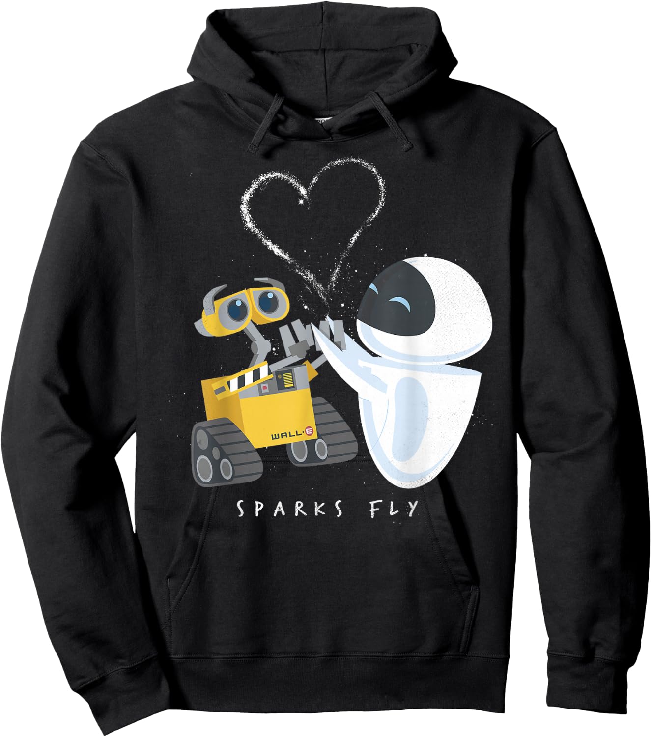 Disney Pixar Wall-E Eve Heart Sparks Fly Hoodie - Hoodie | Black