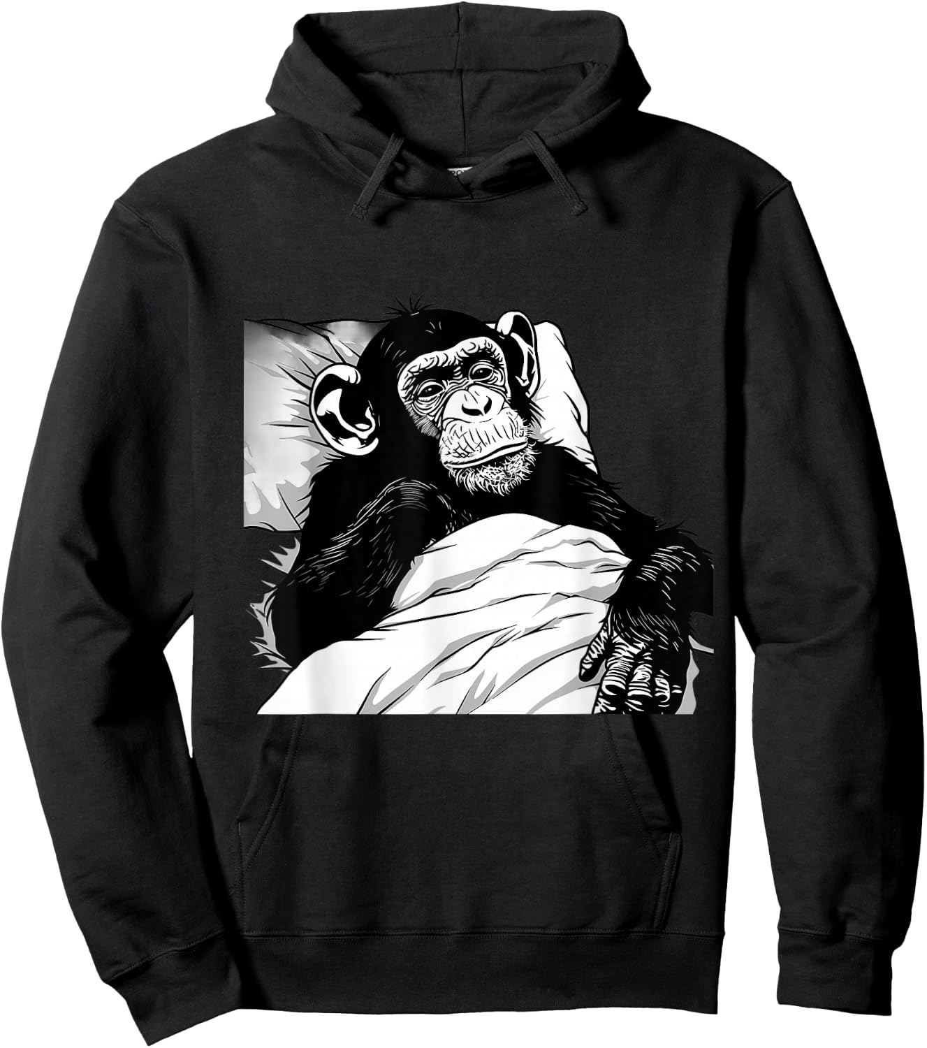 Sleeping Monkey Napping Sleepy Monkey Sleepy Animal Drawing Hoodie - Hoodie | Black