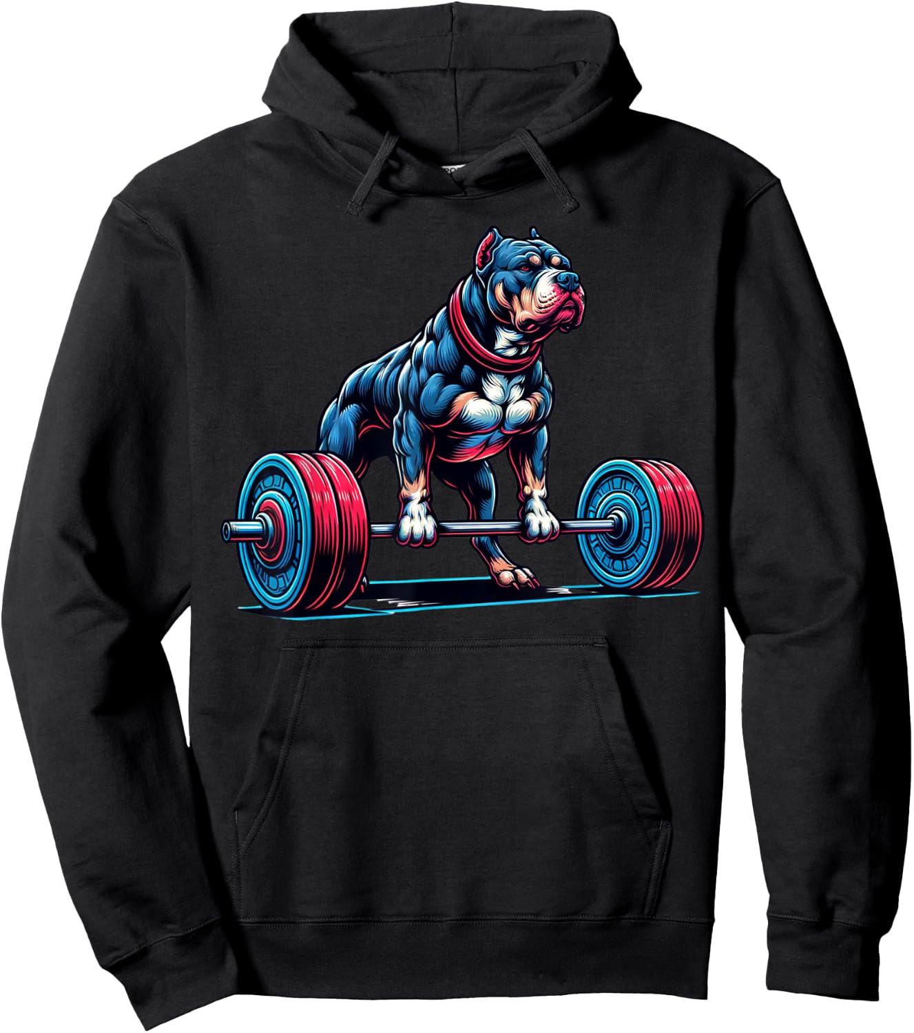 Pitbull Deadlifting Shirt, Pit Bull Gym Workout Deadlift Gym Hoodie - Hoodie | Black