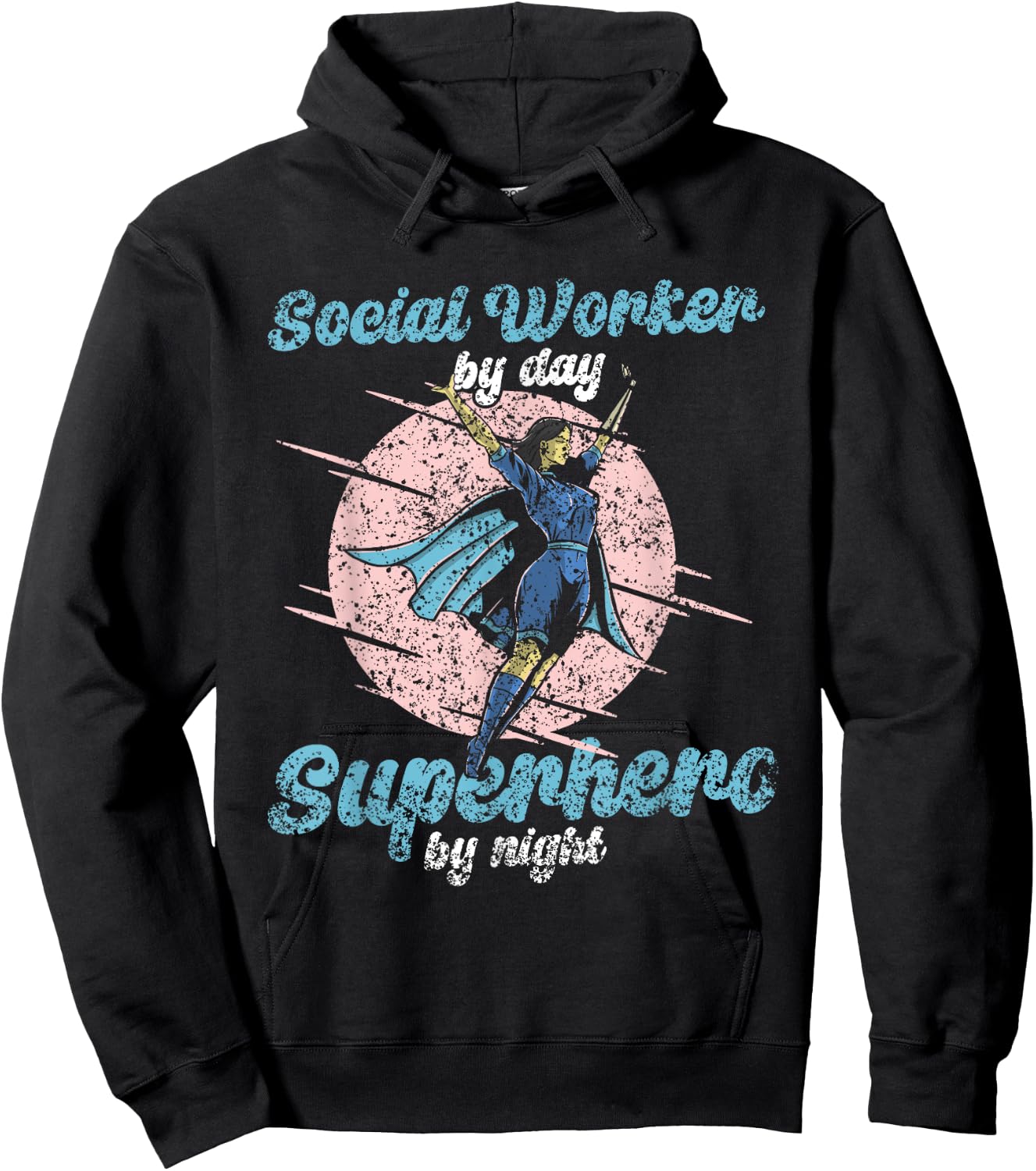 Social Worker By Day Superhero By Night Job Work Social Hoodie - Hoodie | Black