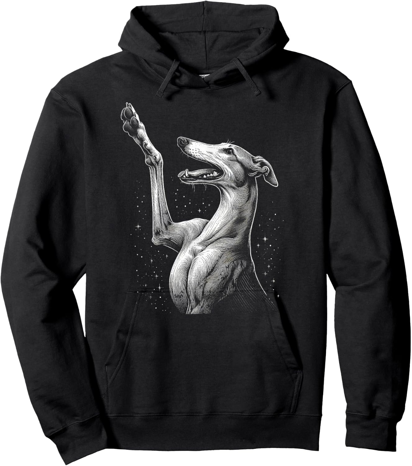 Greyhound Art Design and Men Hoodie - Hoodie | Black