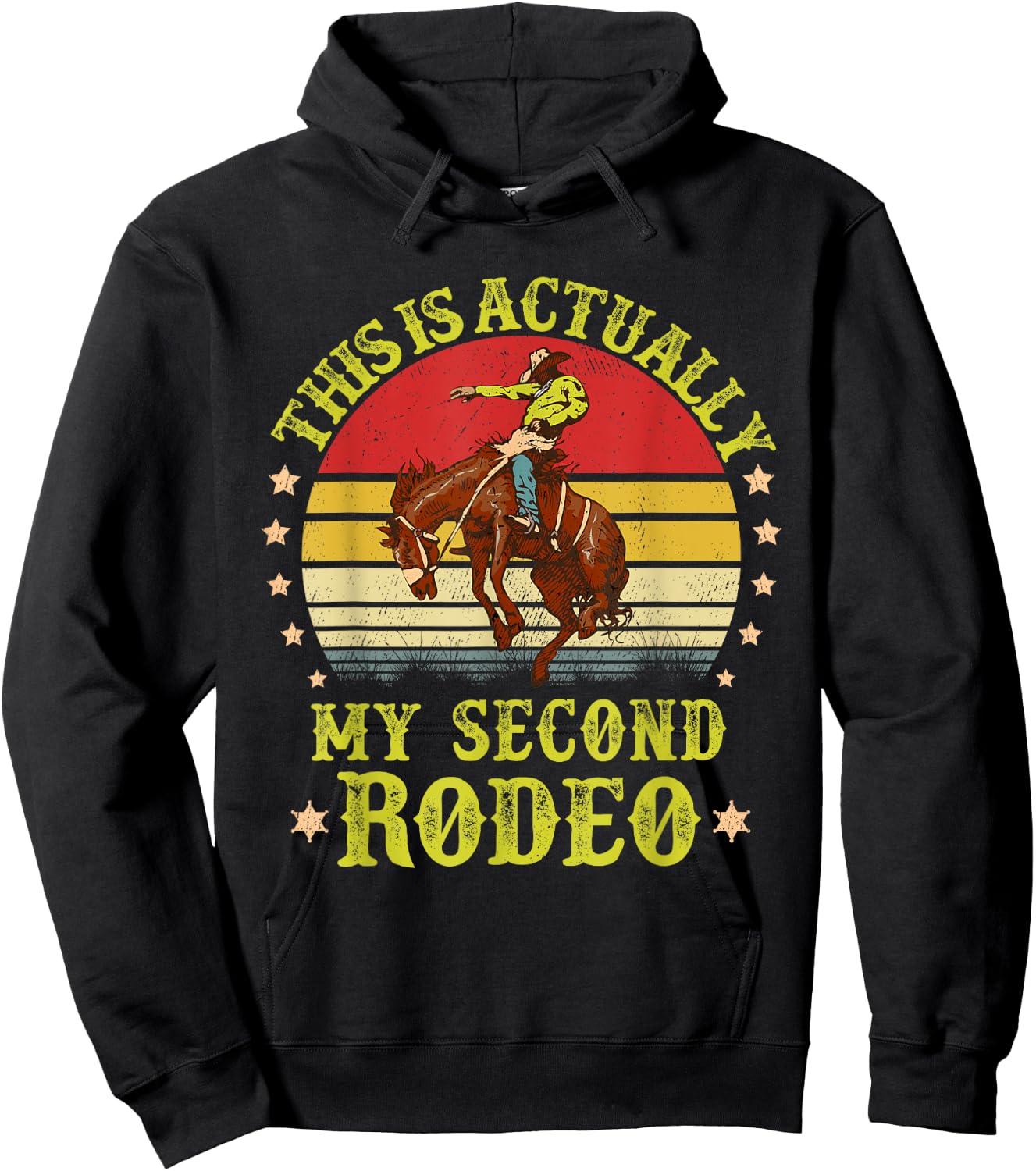 This is actually My Second Rodeo vintage Cowboy and Cowgirl Hoodie - Hoodie | Black