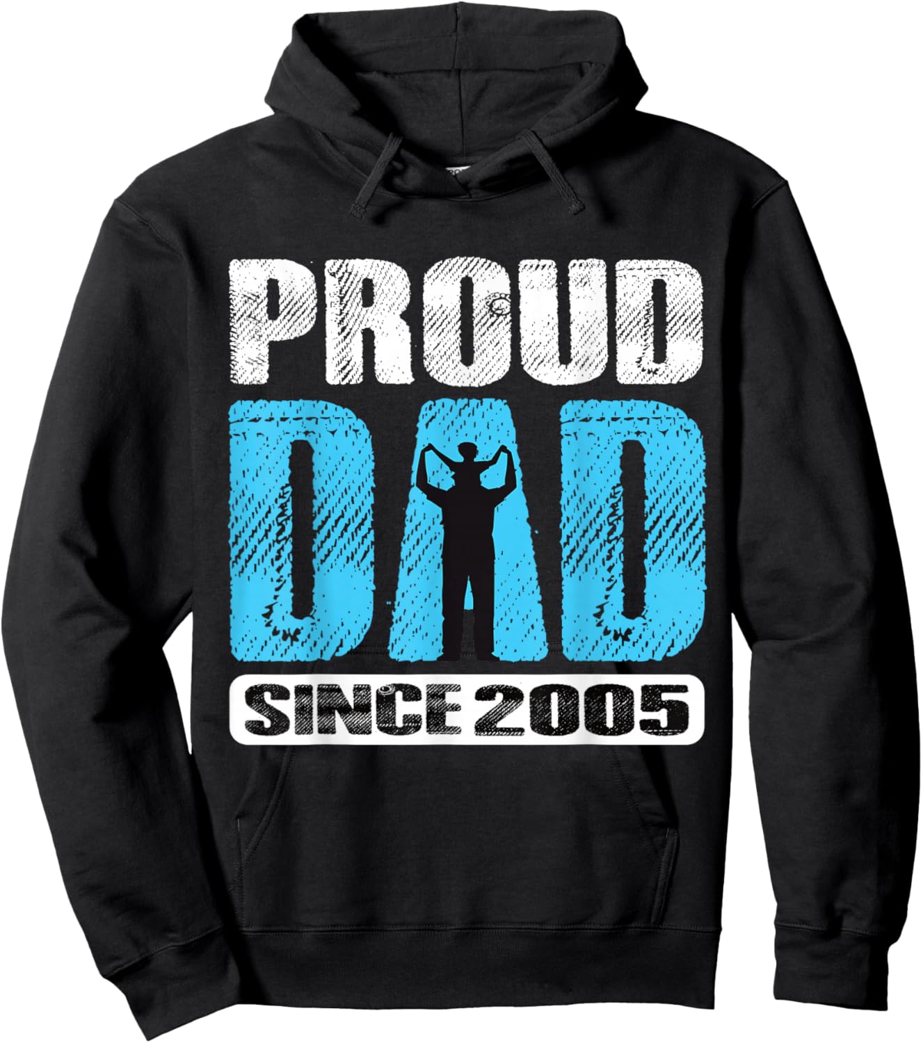 Proud Dad Since 2005 Father Dad 2005 Father 2005 Vintage Hoodie - Hoodie | Black