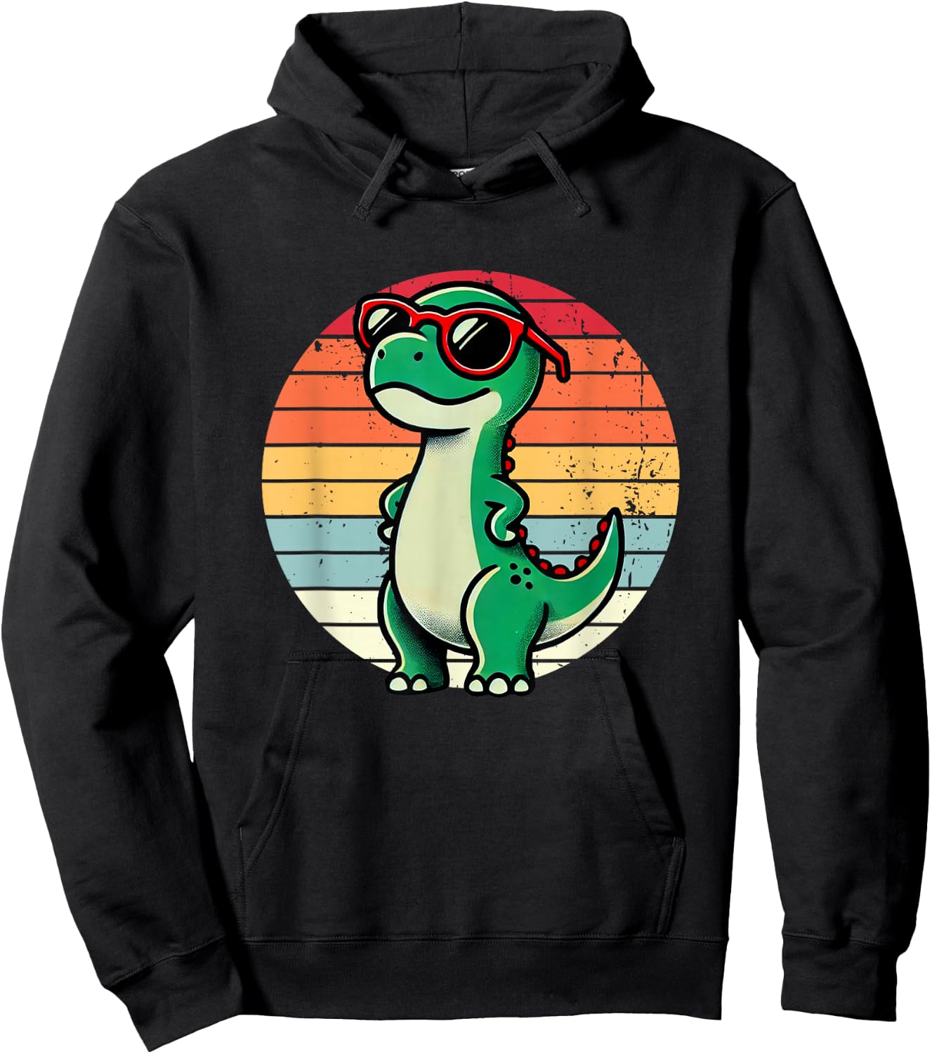 Cool Retro Dinosaur T-Rex Novelty Men Women Kids Dinosaur Hoodie - Hoodie | Black