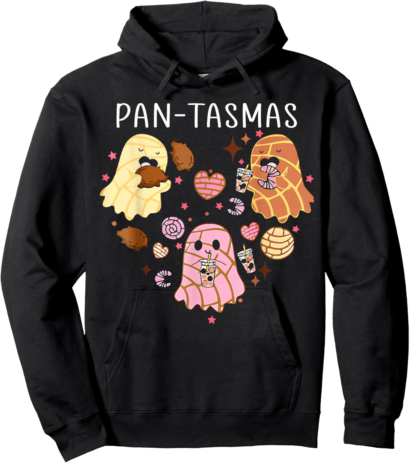 Pantasmas Ghost Funny Spooky Conchas Mexican Ghost Halloween Hoodie - Hoodie | Black
