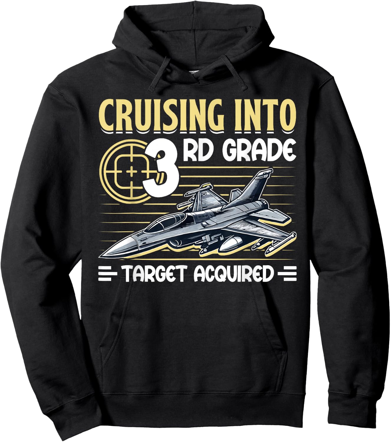 Cruising Into 3rd Grade Jet Fighter First Day Back To School Hoodie - Hoodie | Black