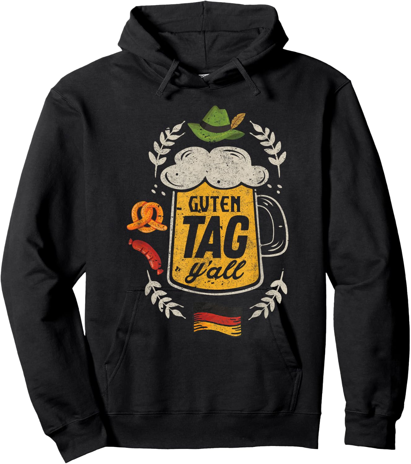 Guten Tag Y'all German Shirt Oktoberfest Beer Men Women Hoodie - Hoodie | Black