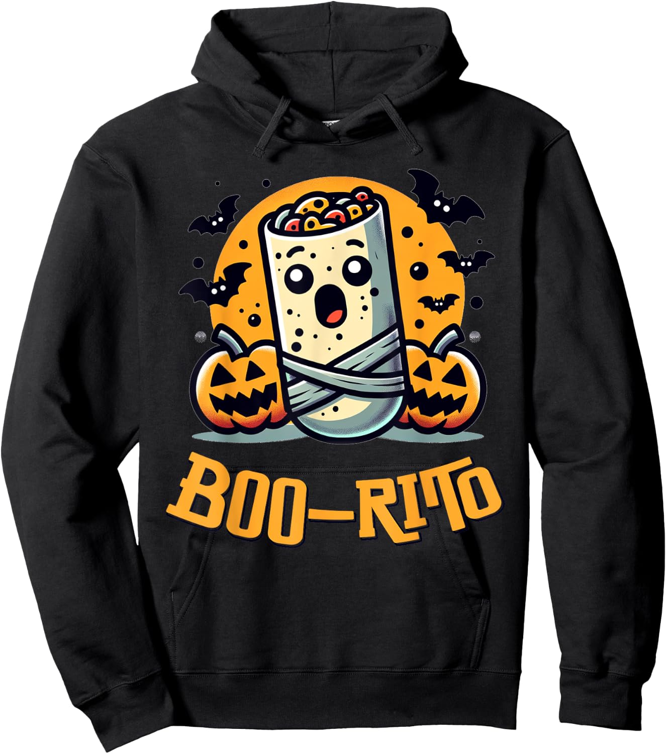 Boo-Rito Funny Mexican Burrito Halloween Costume Hoodie - Hoodie | Black