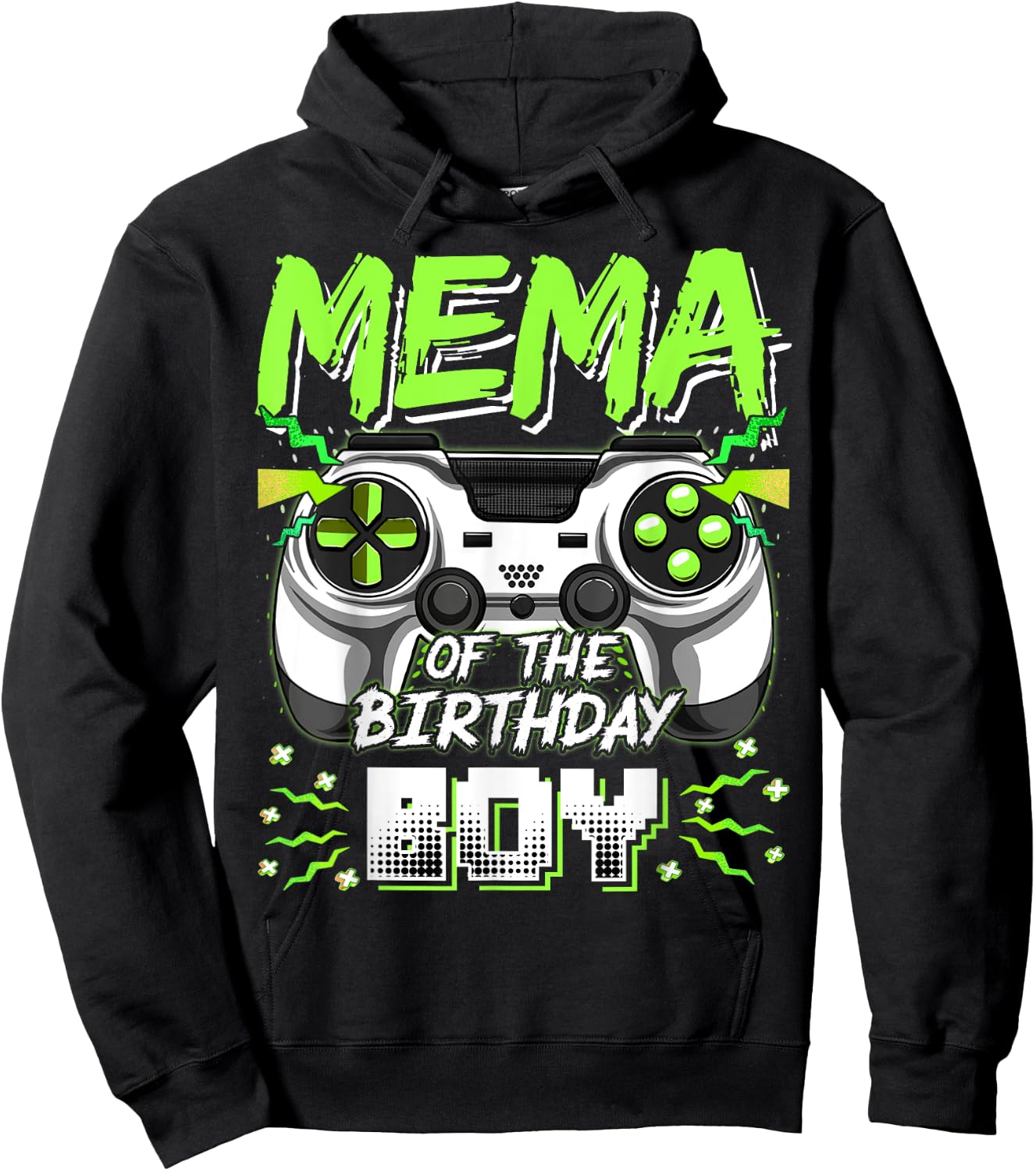 Mema Of The Birthday Boy Video Game Bday Party Hoodie - Hoodie | Black