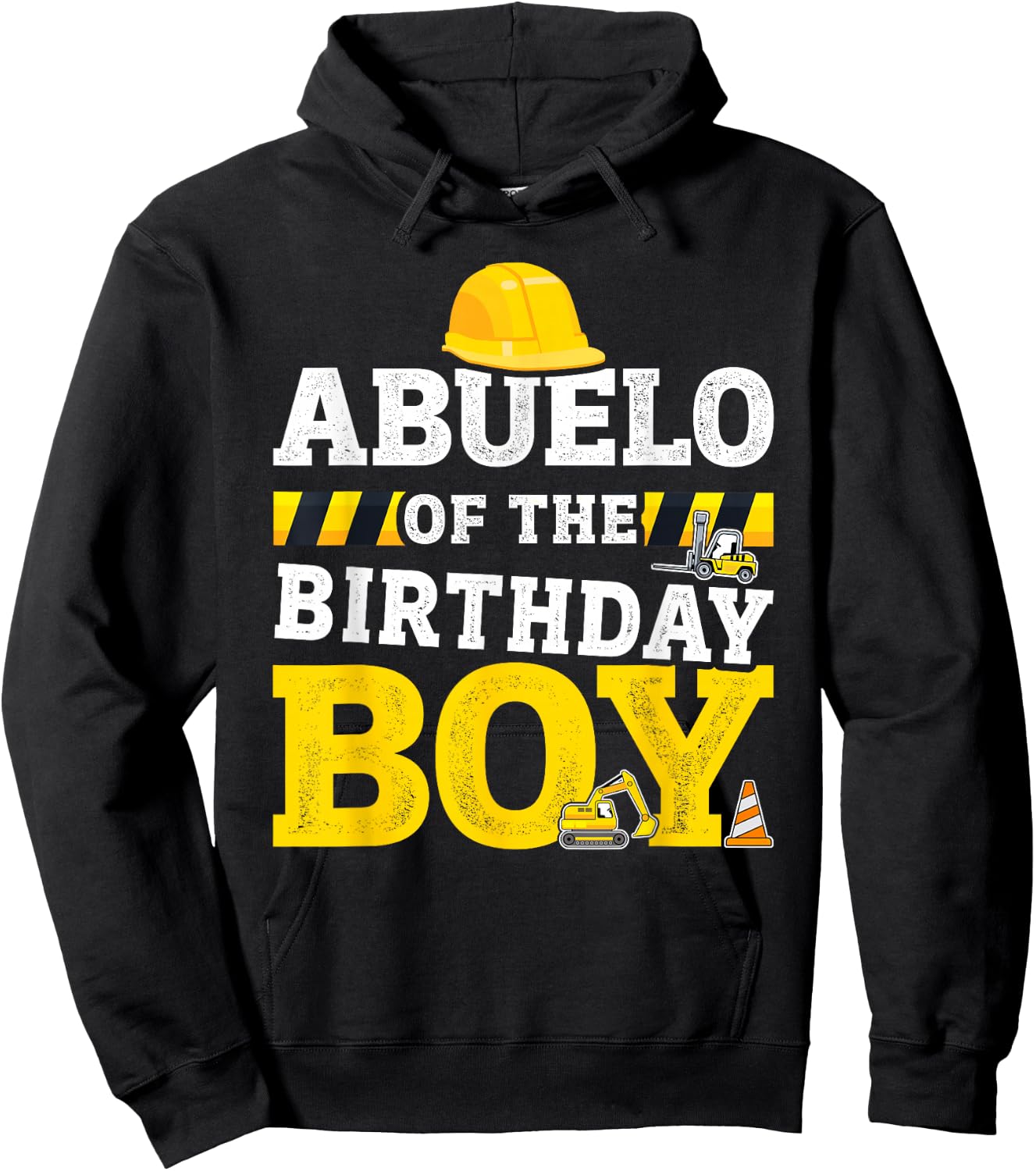 Abuelo of birthday boy matching family construction party Hoodie - Hoodie | Black