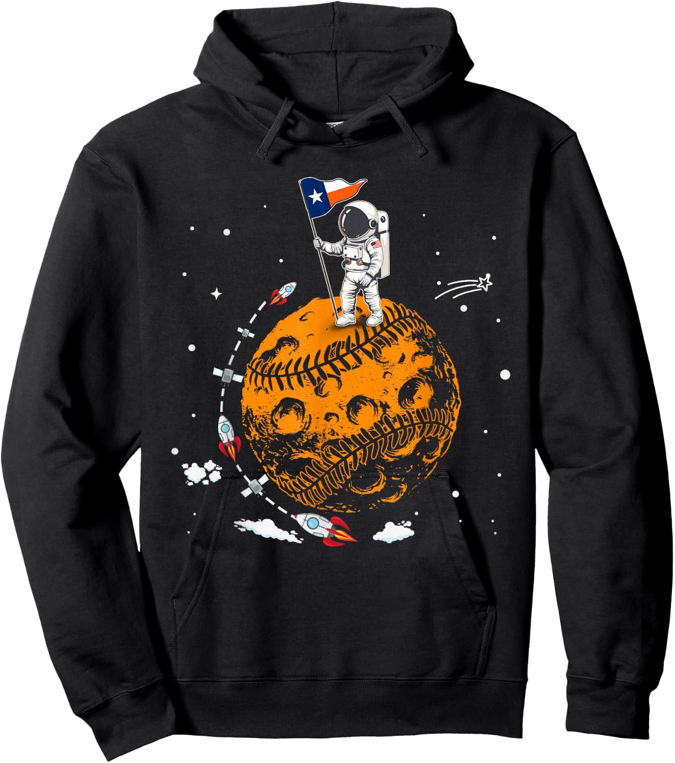 Inoa Shop Graphic First Name Houston Vintage Retro Name Astronaut , Small, Black Hoodie - Hoodie | Black