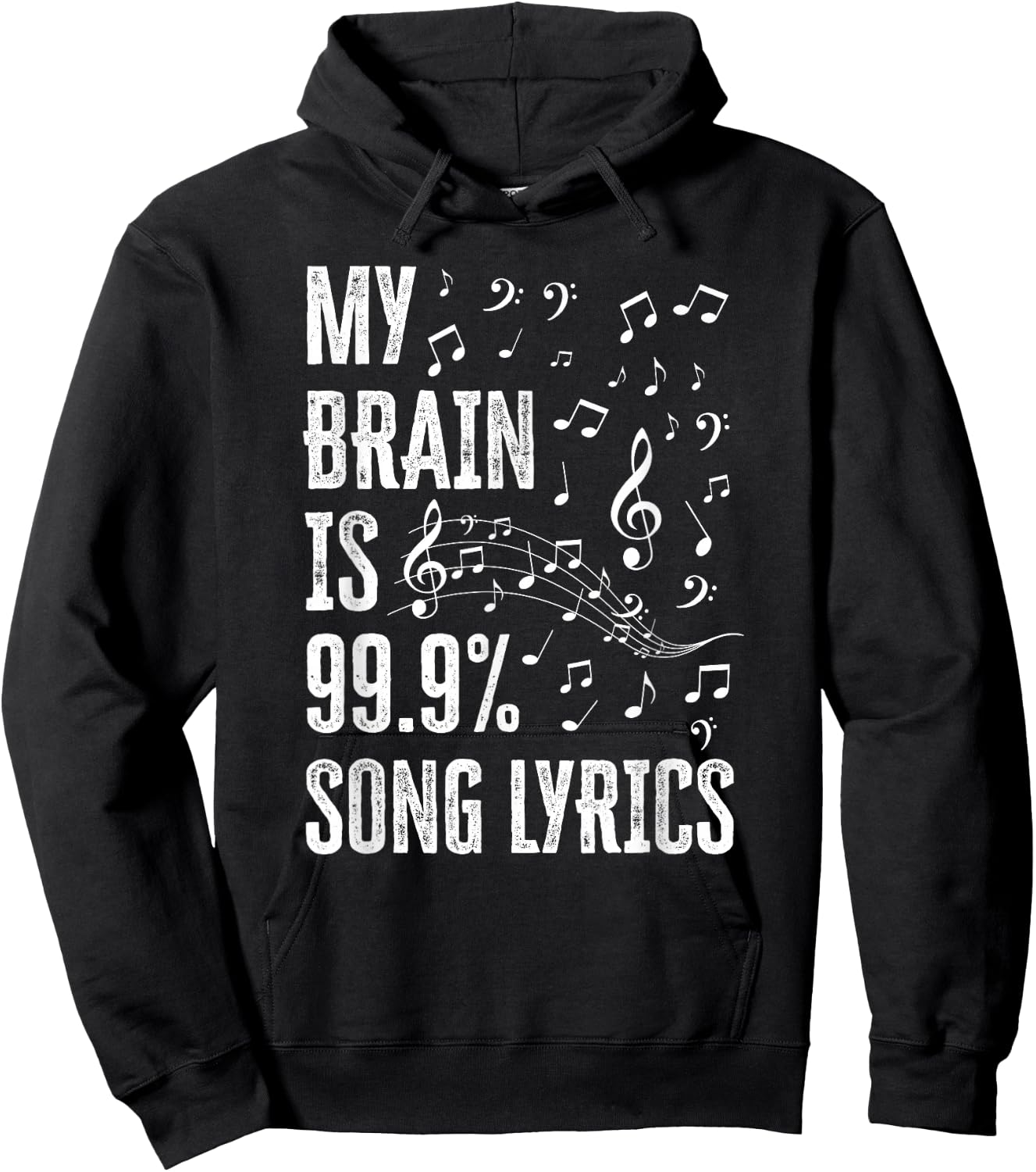 My Brain is 99% Song Lyrics Funny Singer Music Lover Hoodie - Hoodie | Black