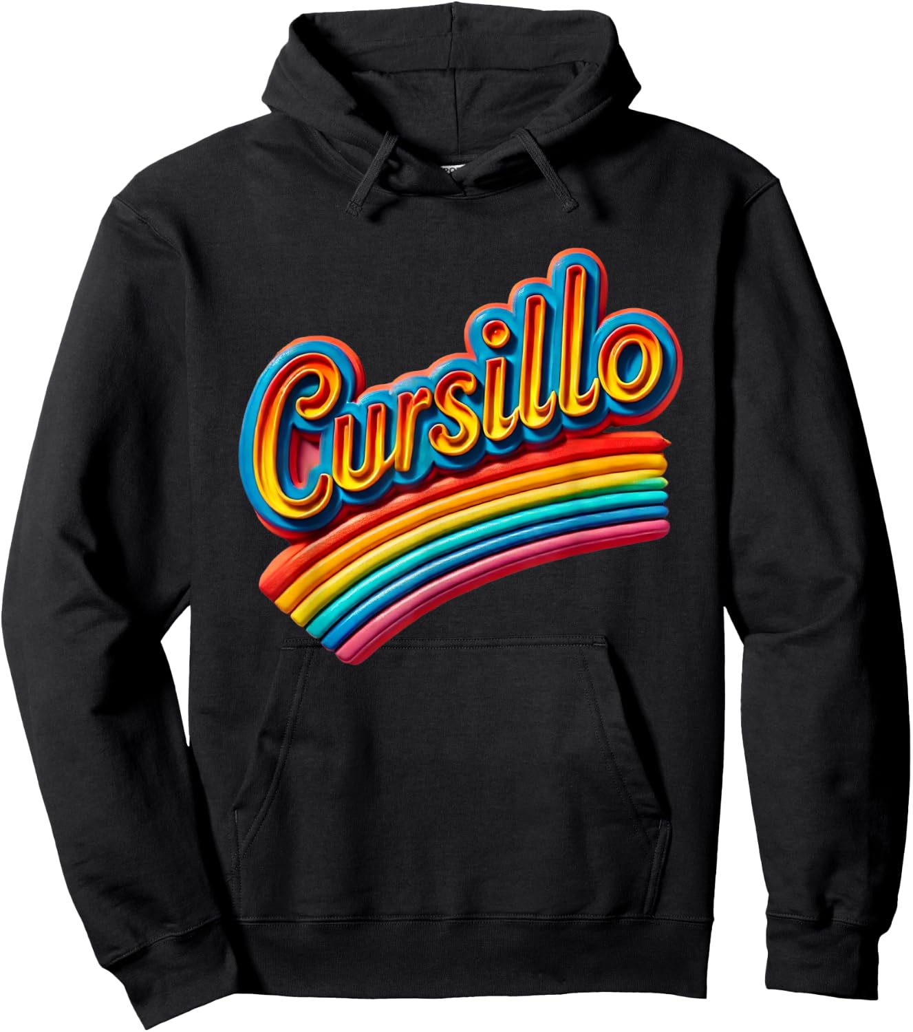 DeColores Cursillo Rainbow Rooster Catholic Hoodie - Hoodie | Black