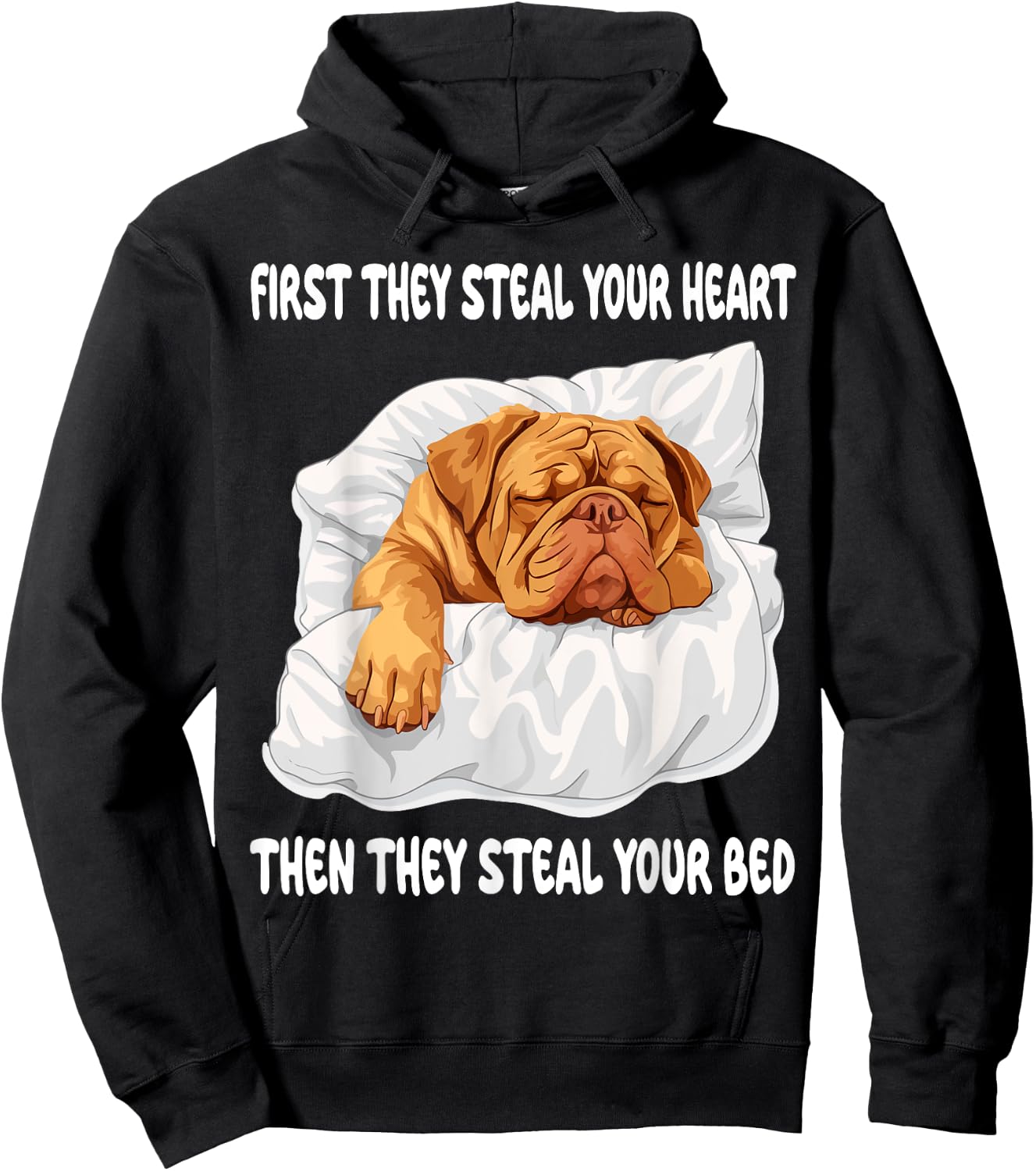 Dogue De Bordeaux Sleeping Pajamas Nightgown Hoodie - Hoodie | Black