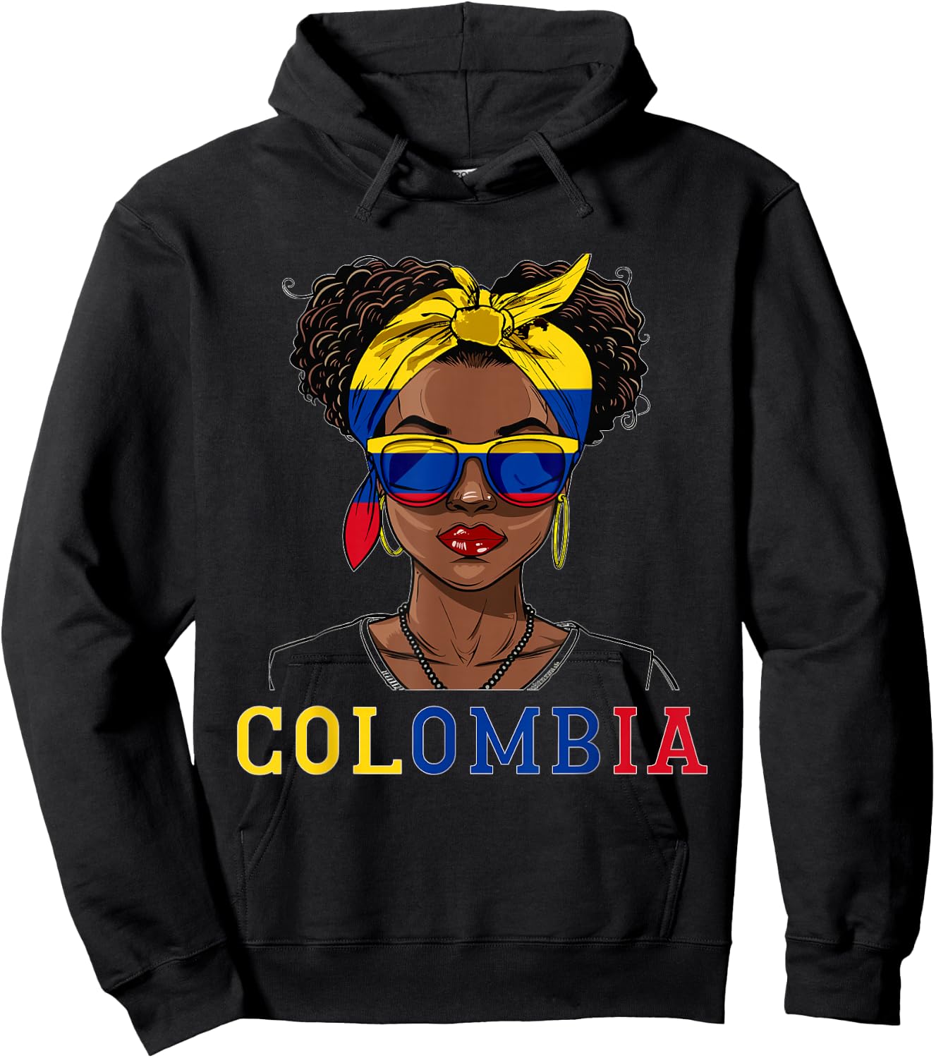 Colombia Flag Outfit for Woman Decor Souvenirs Colombian Hoodie - Hoodie | Black