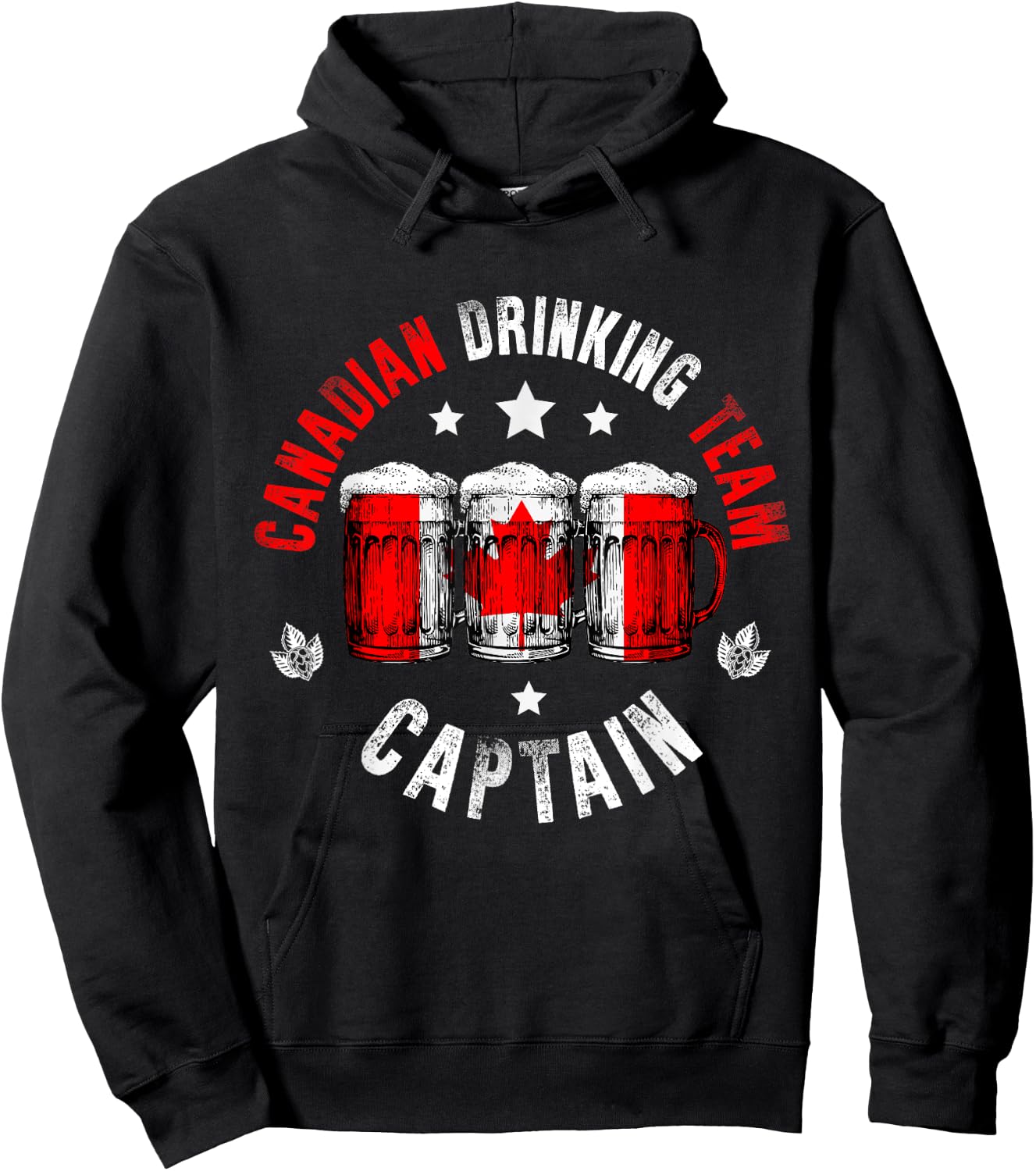 Drink Beer Can Canada Flag Funny Drinking Canadian Team Hoodie - Hoodie | Black