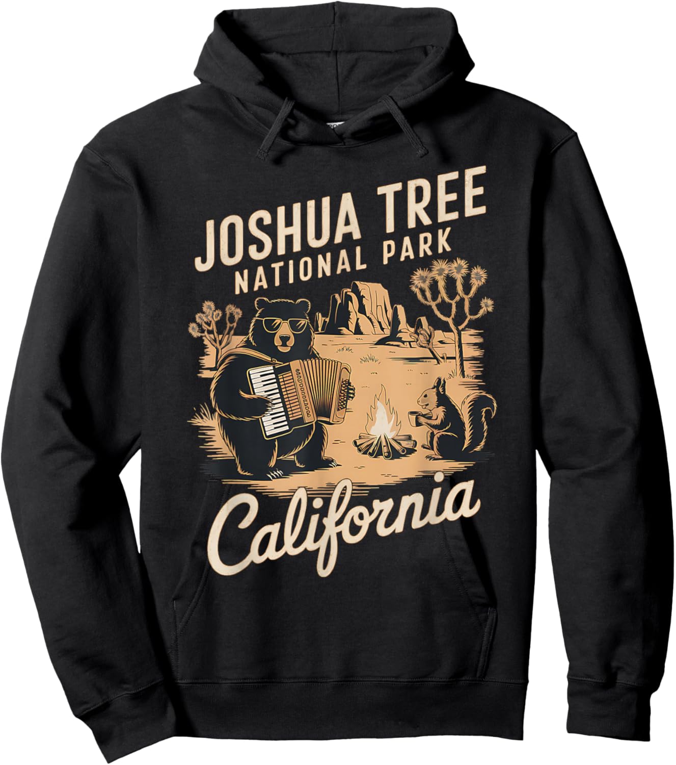 Retro Joshua Tree National Park California Hoodie - Hoodie | Black