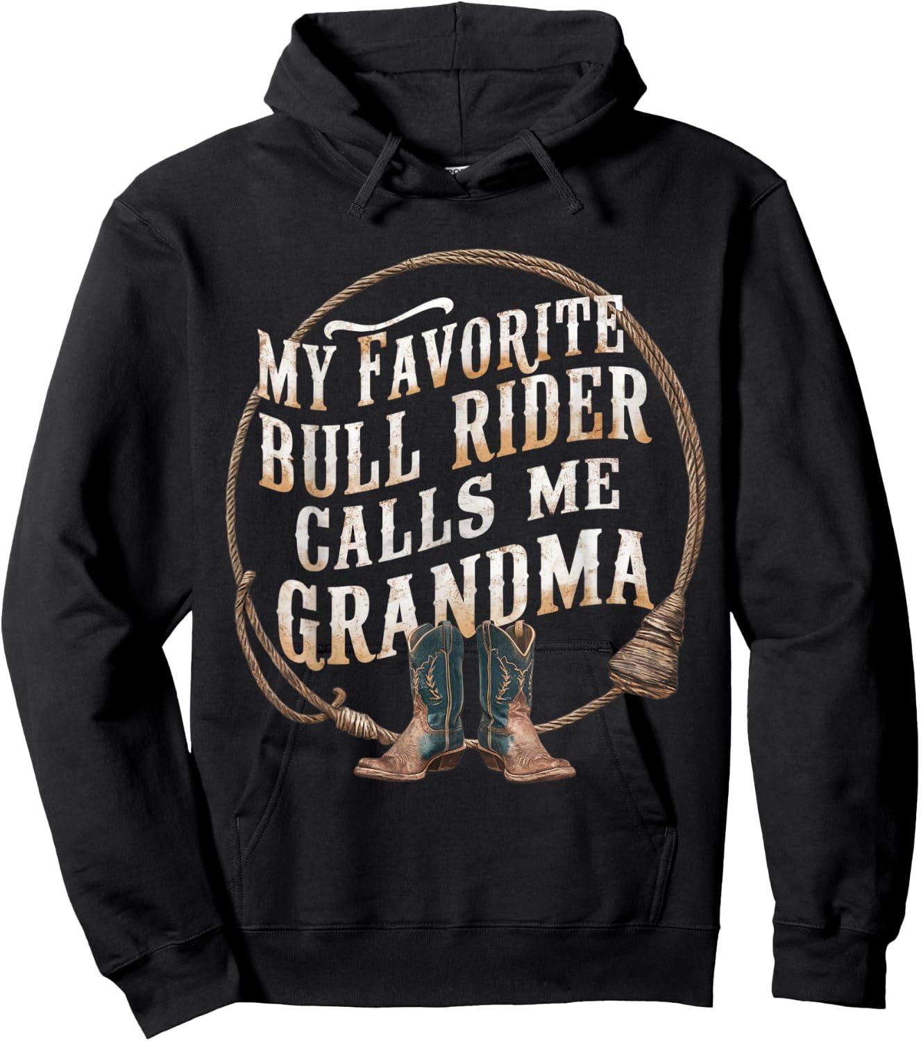 My favorite Bull Rider calls me Grandma of Bull Rider Hoodie - Hoodie | Black