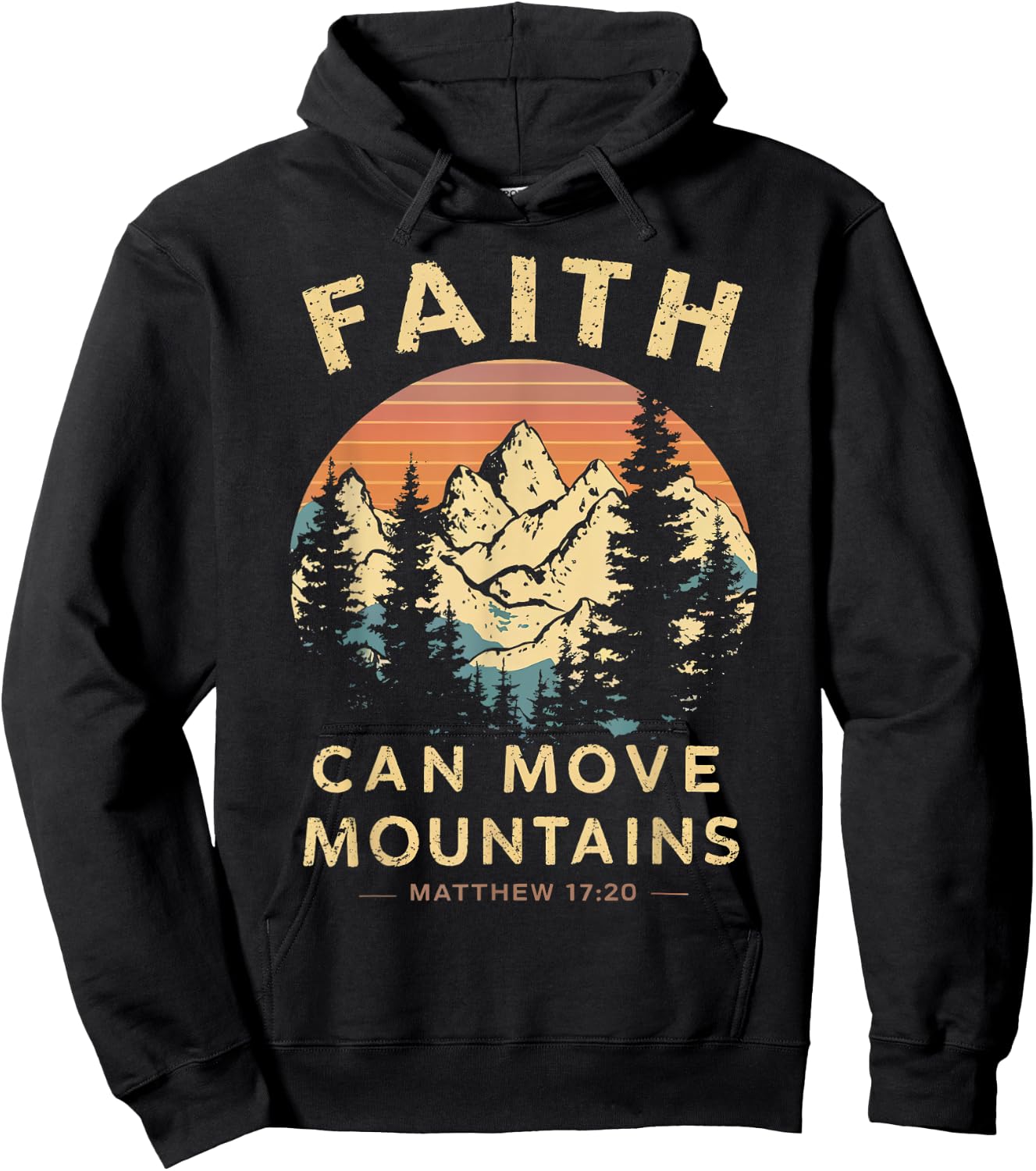 Faith Can Move The Mountains Religious Christian Men Women Hoodie - Hoodie | Black