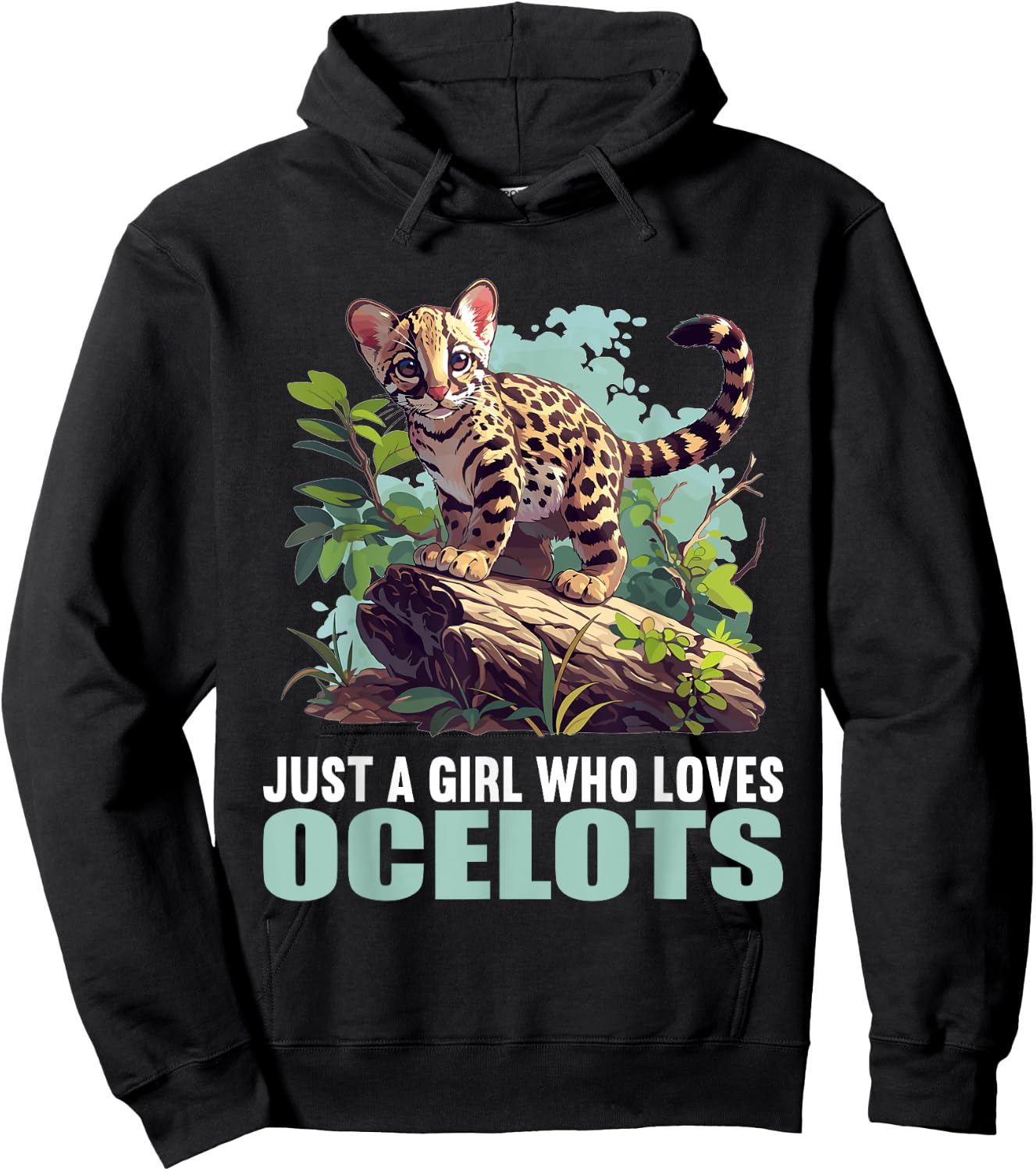 Just a Girl who loves Ocelots Ocelot Hoodie - Hoodie | Black