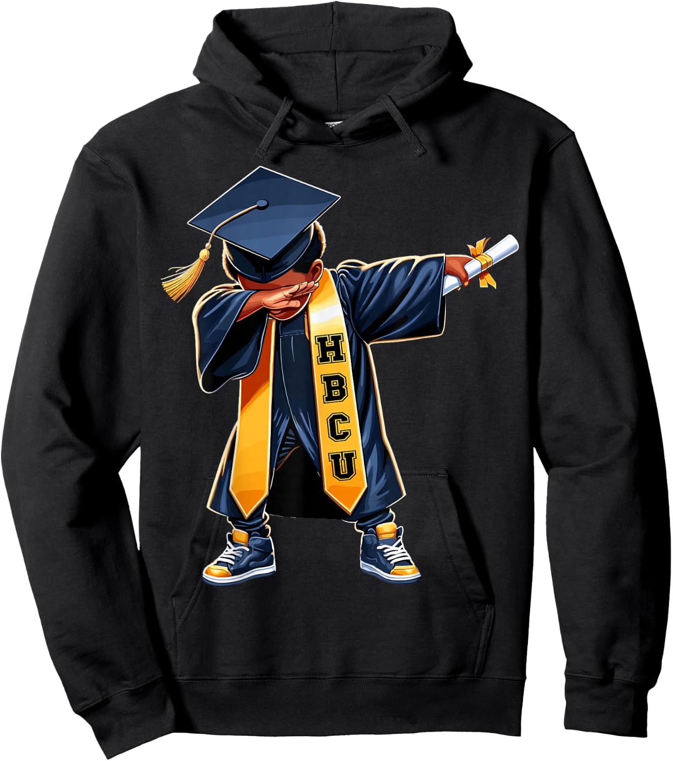 Kids HBCU Funny Boys Grad Dabbing Graduation Hoodie - Hoodie | Black