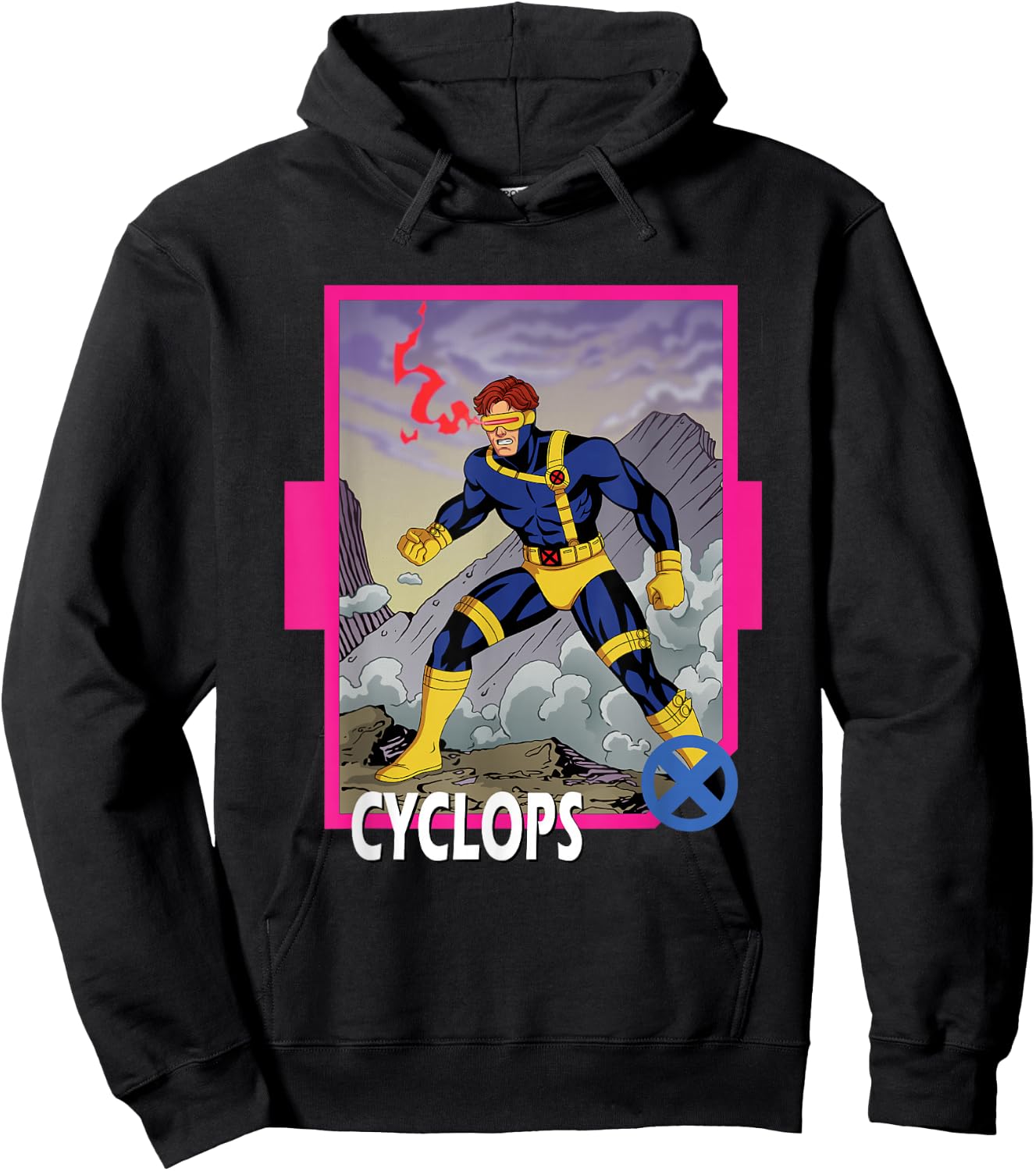 Marvel X-Men '97 Classic Cyclops Vintage Super Hero Card Hoodie - Hoodie | Black