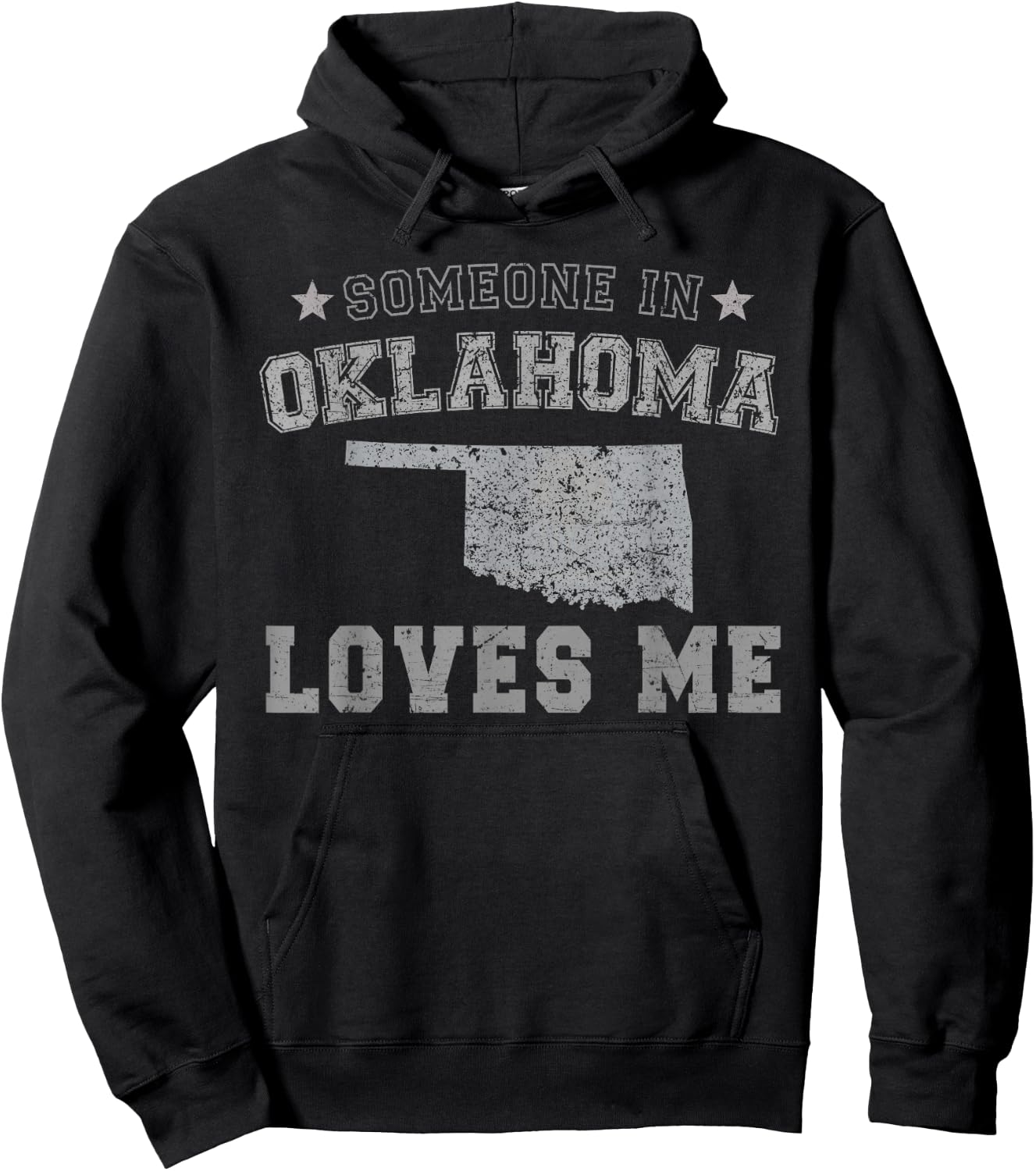 Someone In Oklahoma Loves Me Heart Vintage State Hoodie - Hoodie | Black