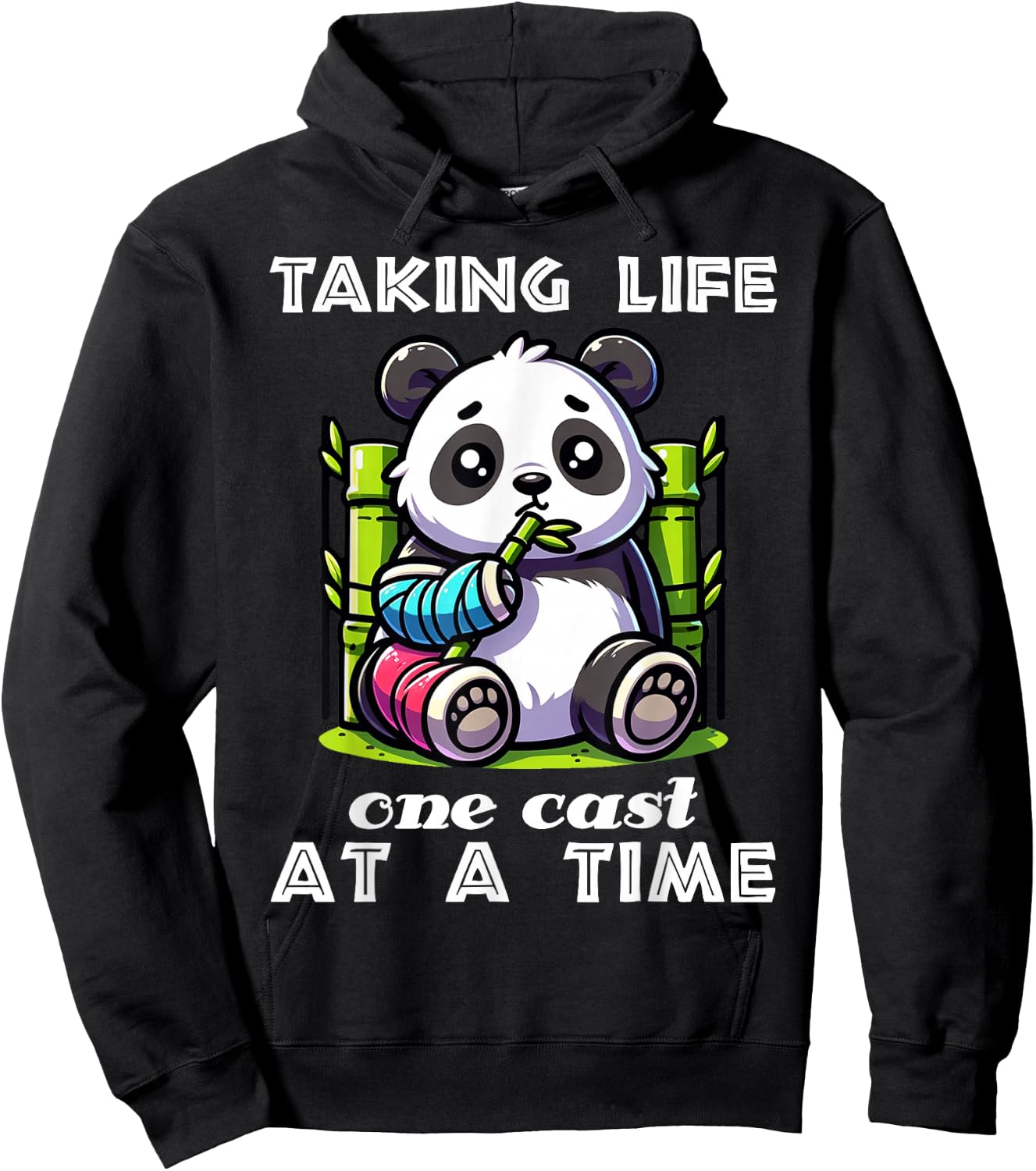 Taking Life One Cast At A Time Broken Arm Gifts For Kids Hoodie - Hoodie | Black