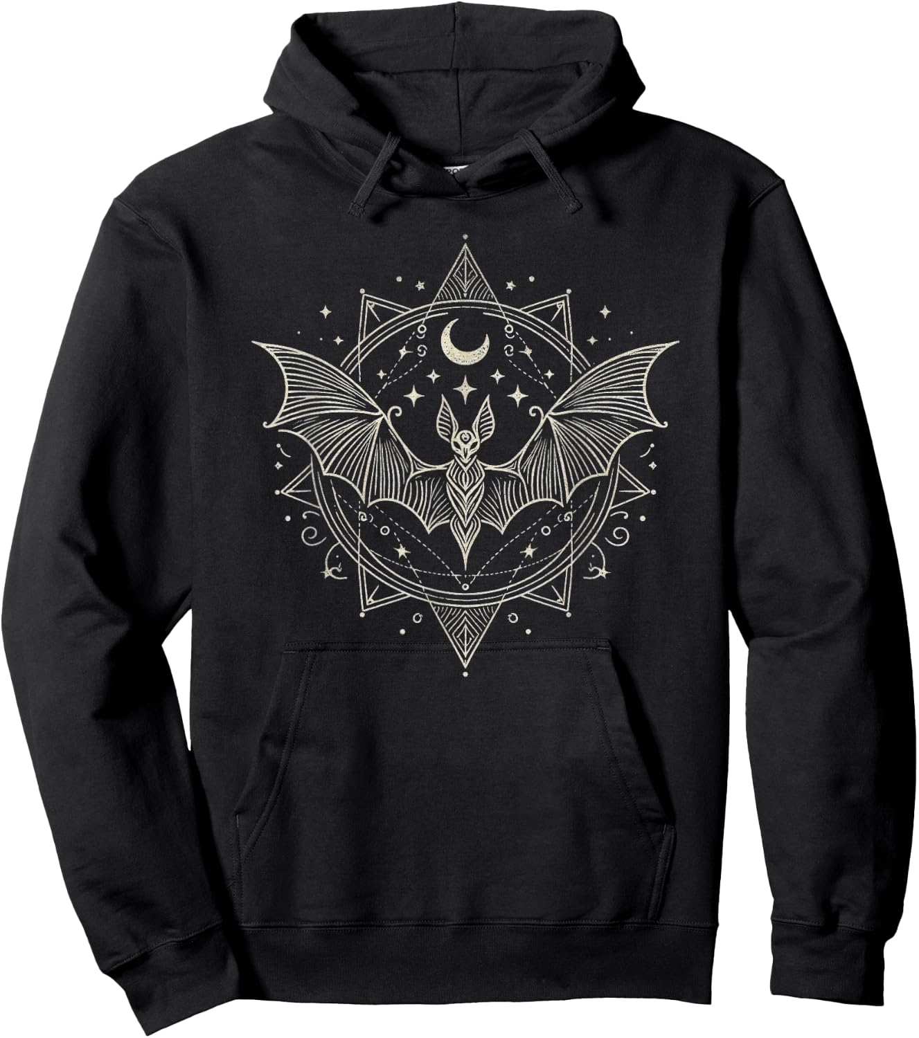 Bat Graphic Gothic Art Design Hoodie - Hoodie | Black