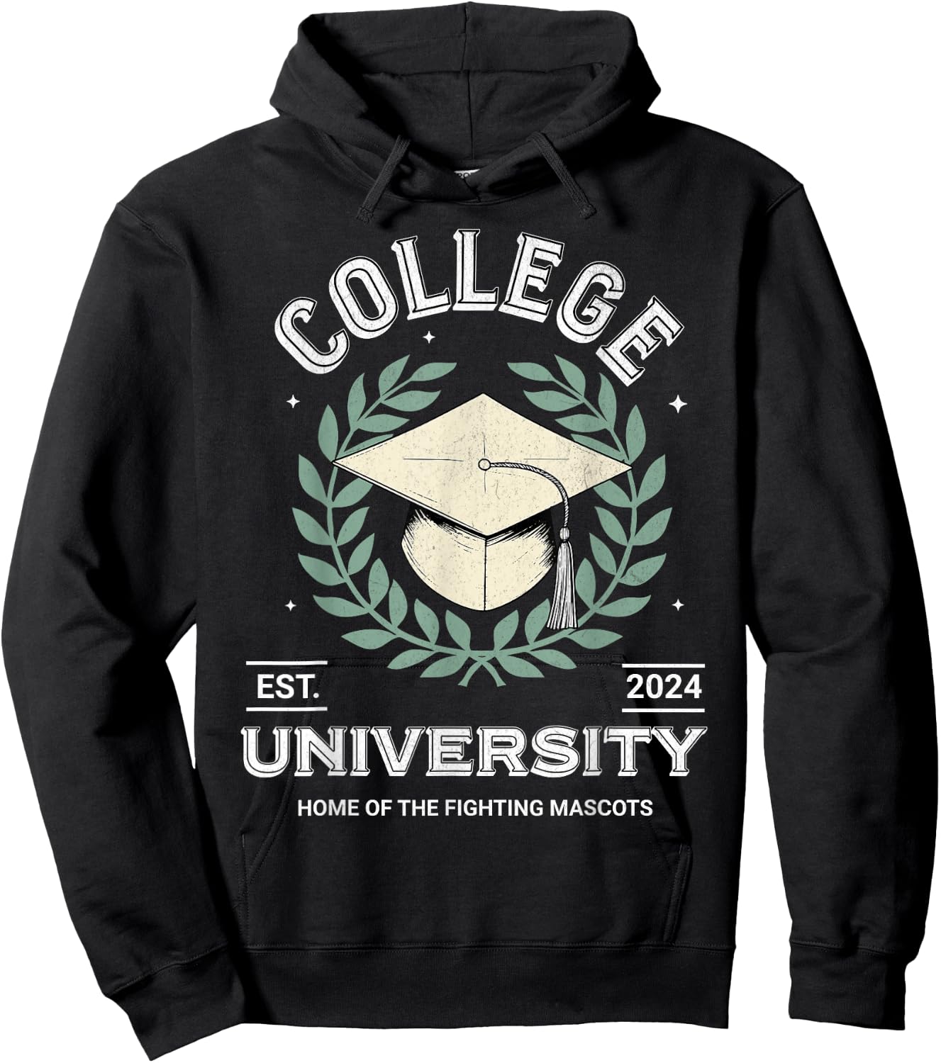 College University Retro Funny Generic Education Hoodie - Hoodie | Black
