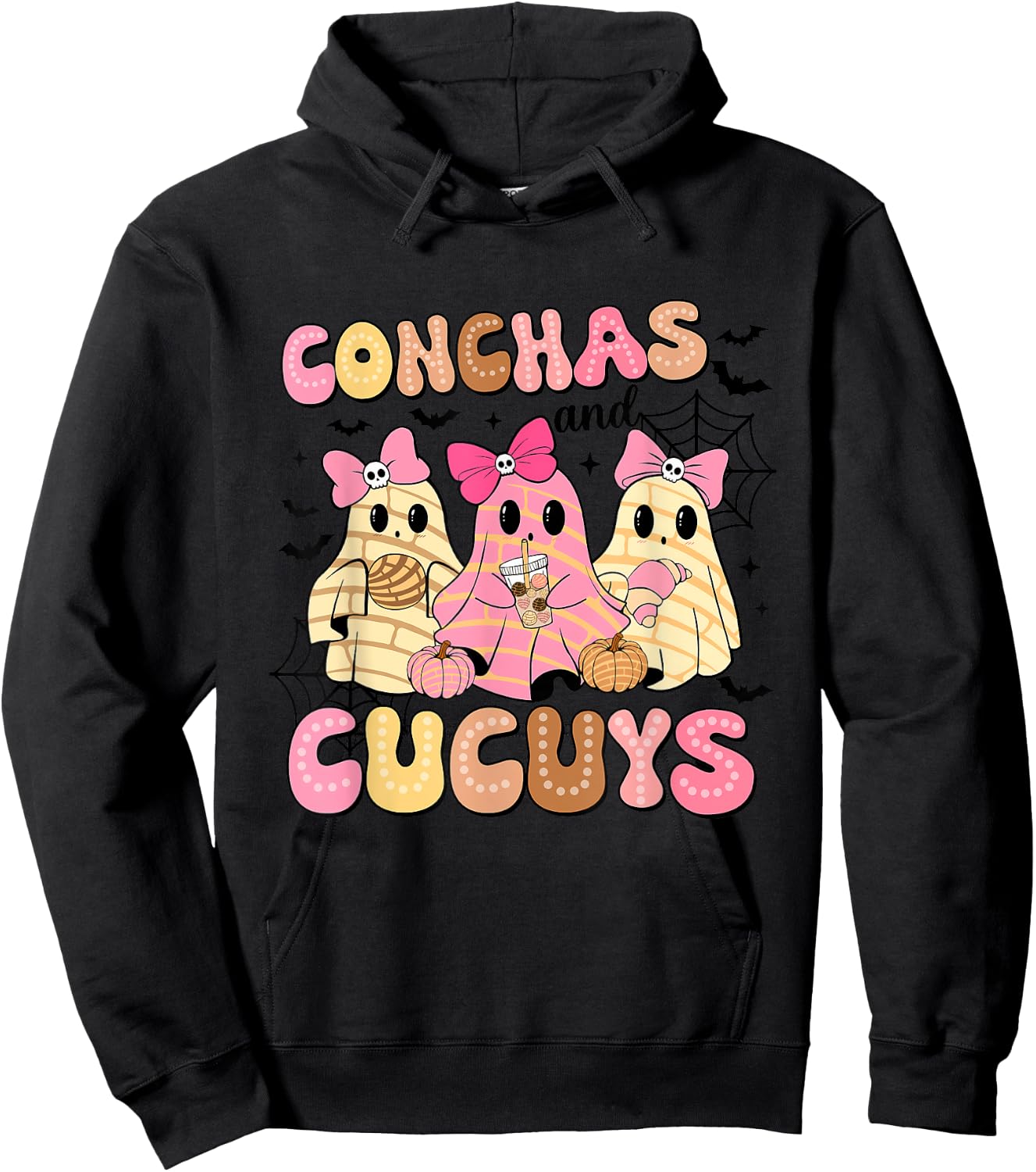Conchas And Cucuys Spooky Season Halloween Hoodie - Hoodie | Black