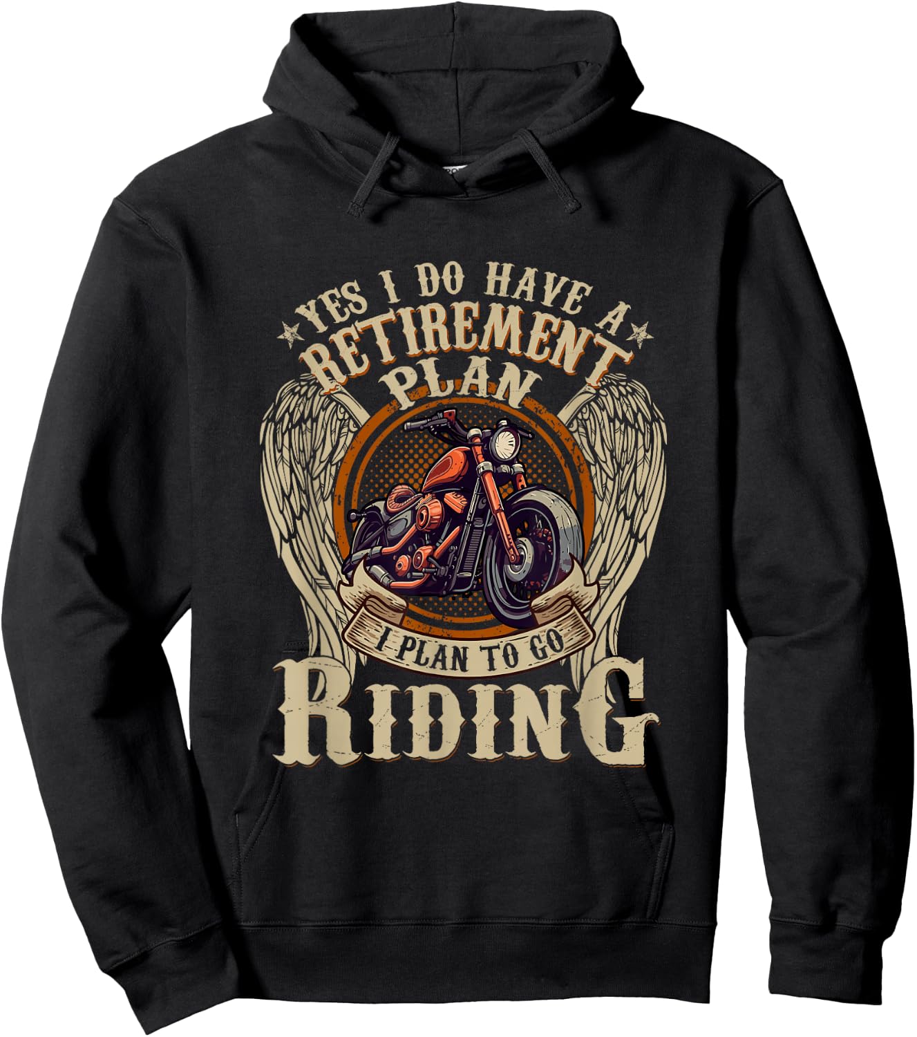 Retirement Plan To Go Riding Gift Motorcycle Riders Biker Hoodie - Hoodie | Black
