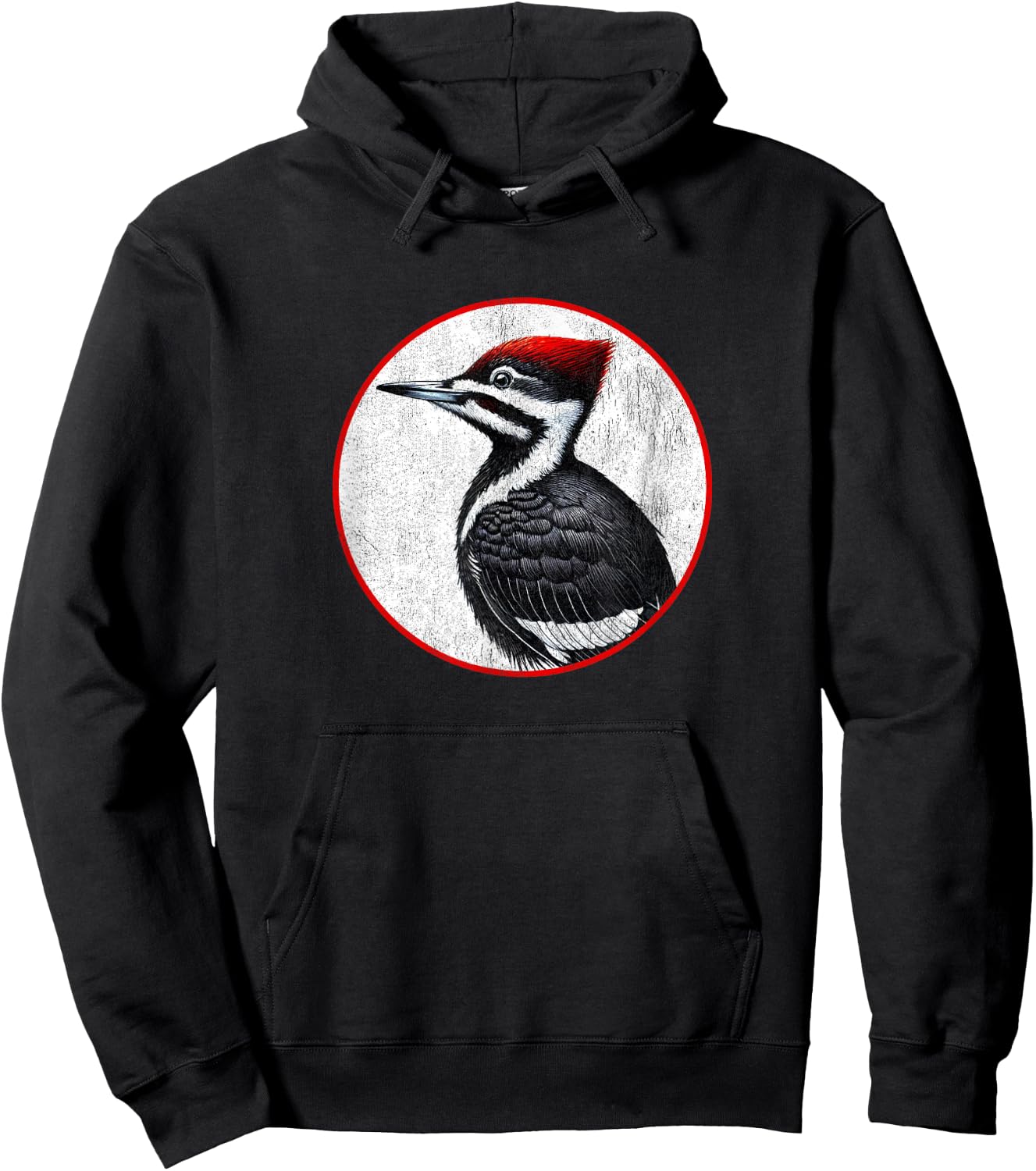 Colorful Retro Pileated Woodpecker Bird Design Hoodie - Hoodie | Black